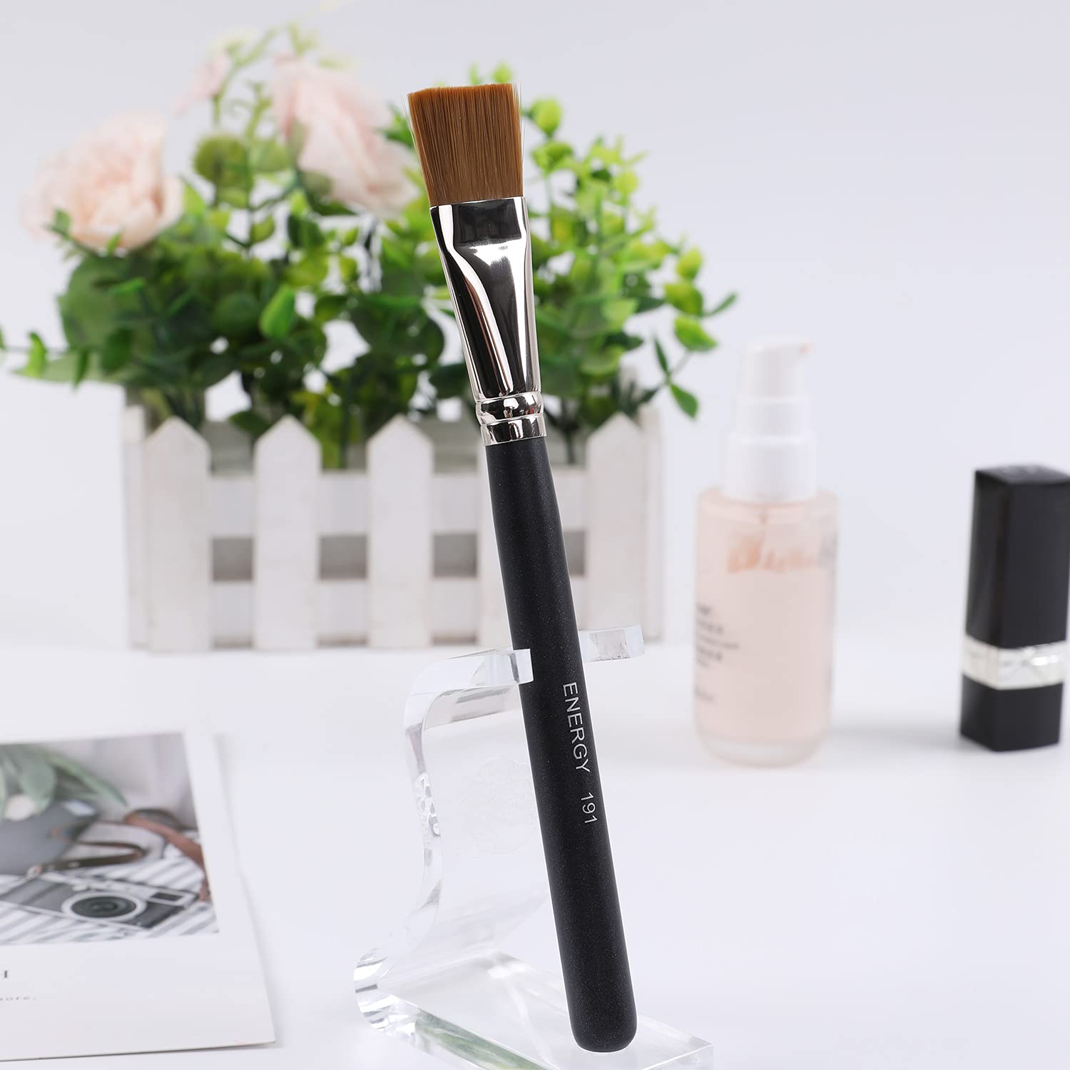 Energy Square Foundation Brush For Liquid Cream Makeup Professional Flat Face Mask Brush For Facial Premium Soft Synthetic Conto