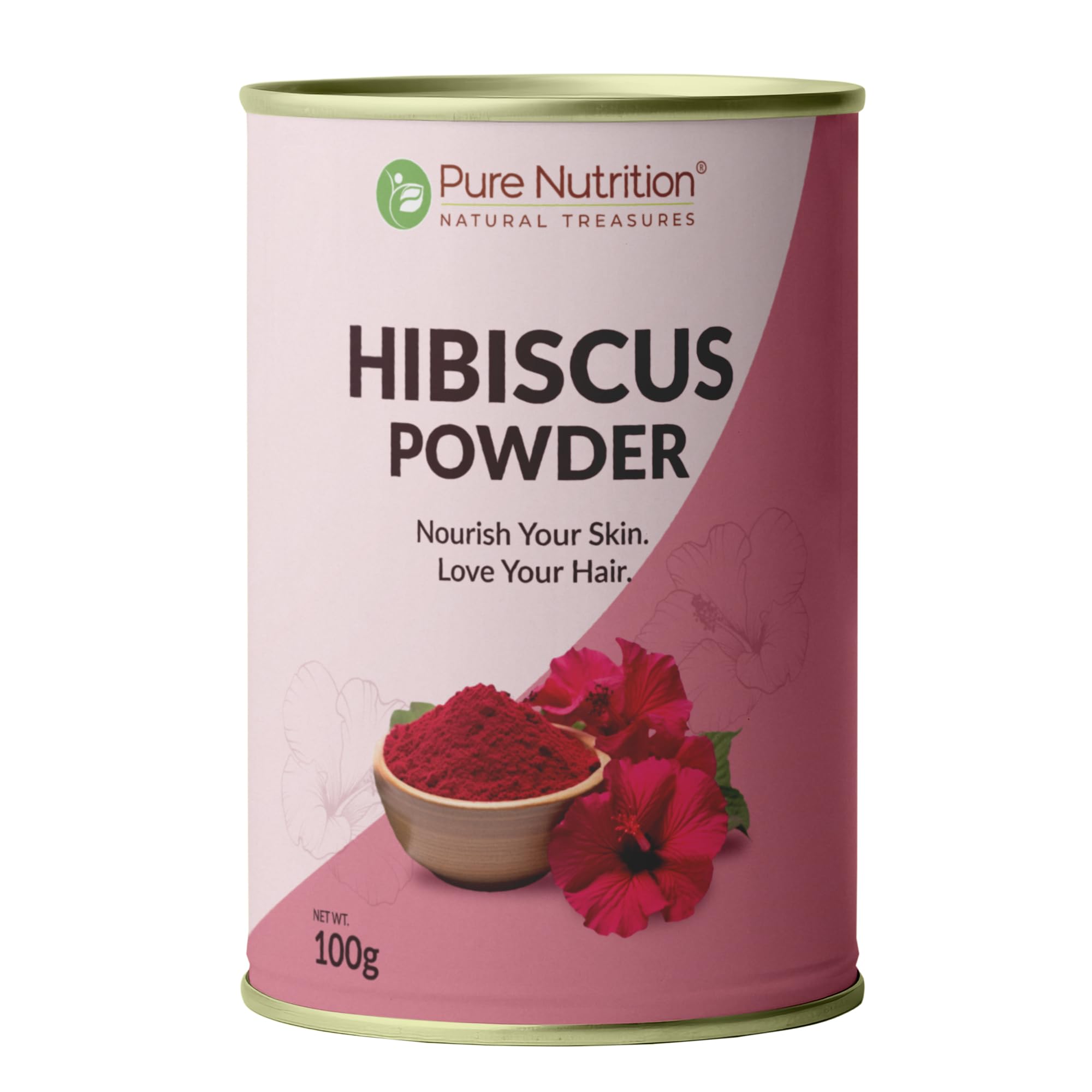 Pure Nutrition Hibiscus Powder 100G | Herbal Flower Powder For Hair Masks & Face Packs | Supports Hair Softness, Shine & Managea