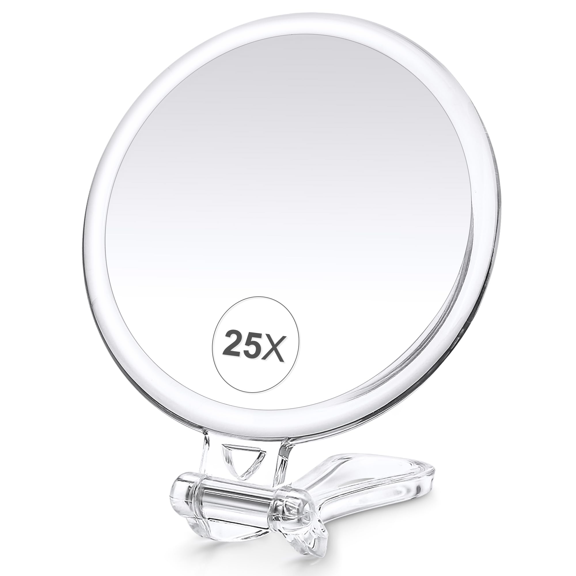 B Beauty Planet 25X Magnifying Mirror, 5-Inch Double-Sided Handheld Mirror with Adjustable Stand, Ideal for Travel and Daily Mak