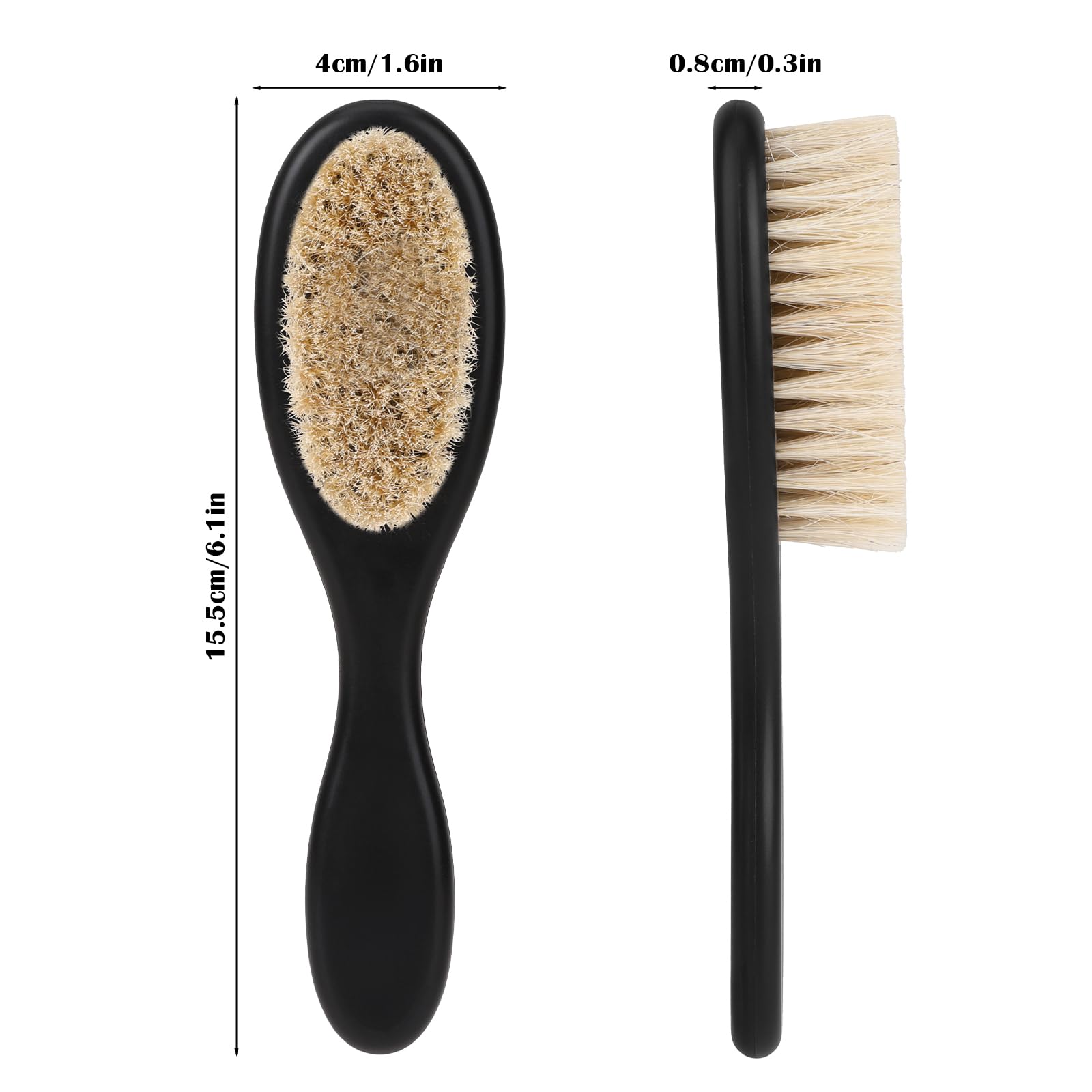 Slick Back Hair Brush, 2 Pack Soft Bristle Smoothing Hair Brushes For Women Curly Hair Detangling,Restores Shine, Horse Bristle