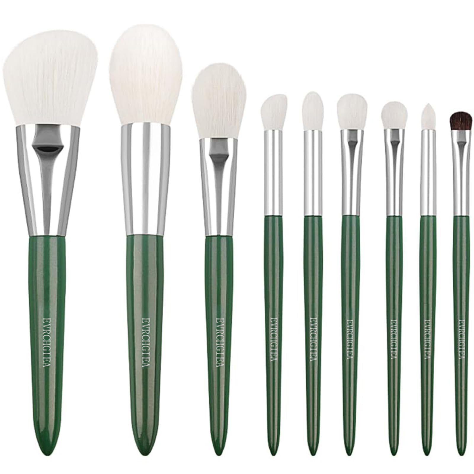 Natural Goat Hair Makeup Brushes Set Labeled 9 Piece Face And Eye Brush Set Ultra Soft Hair Foundation, Concealer, Blush, Contou