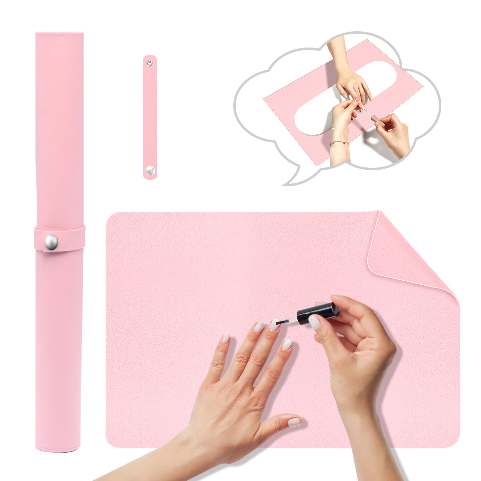 Nail Art Table Mat,Foldable Nail Arm Rest Pad For Nails,Soft Microfiber Pu Leather Nail Table Pad, Waterproof Nail Mat For Nail