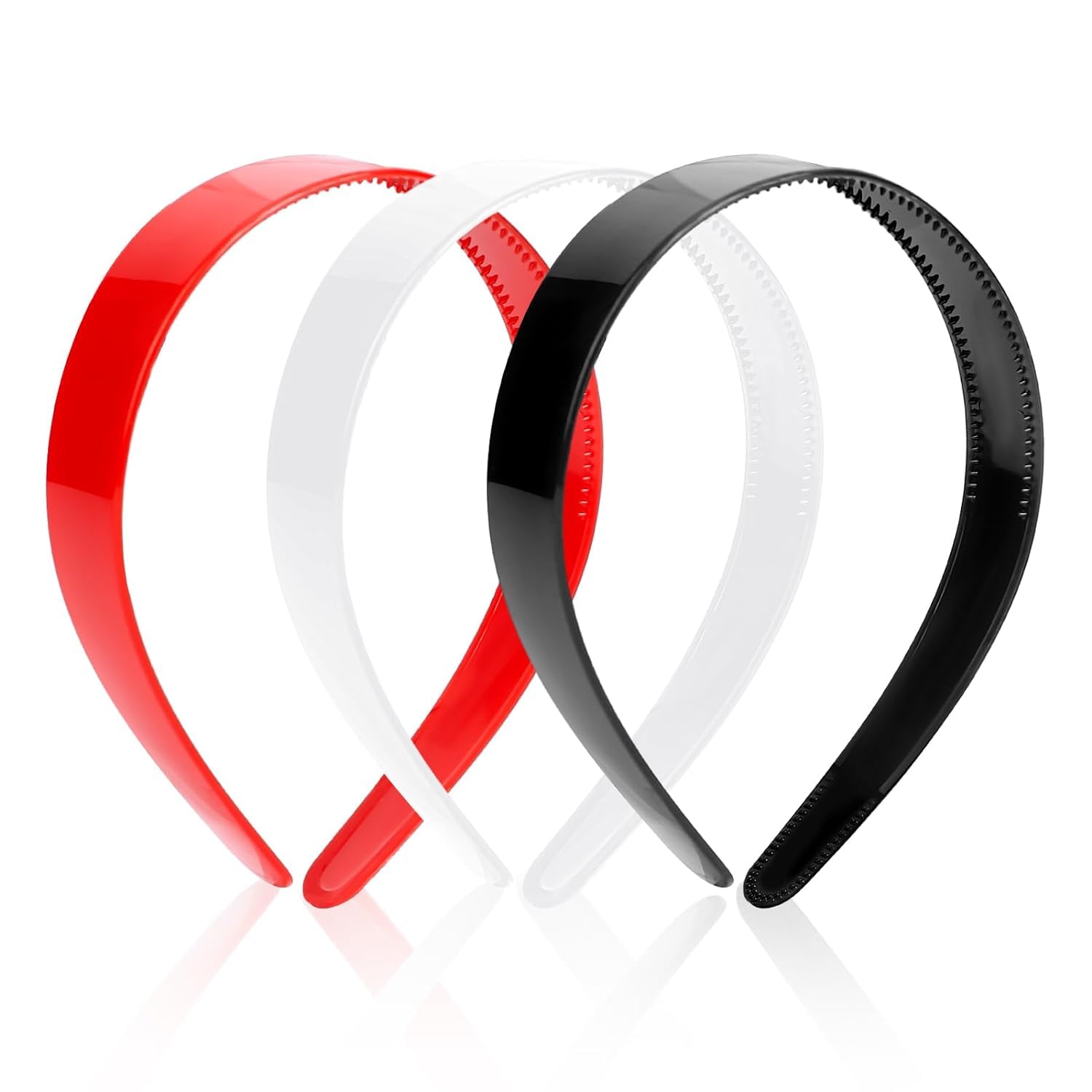 6 Pcs Plain Hard Craft Headband Plastic Hairband Nonslip Craft Hair Hoops Plastic Headband With Teeth 1 Inch Wide For Women Girl