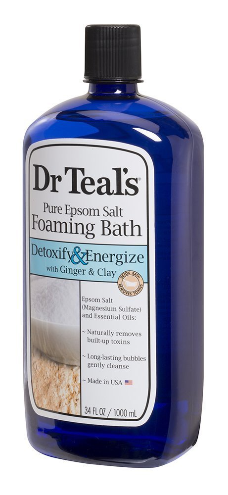Dr. Teal'S Ginger & Clay Foaming Bath Gift Set (2 Pack, 34Oz Ea.) - Detoxify & Energize Ginger & Clay Blended With Pure Epsom Sa