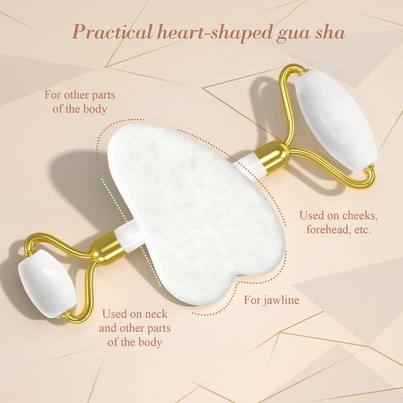 YLTNEUQER Gua Sha Facial Massage Tool & Jade Roller Set, Facial Massager for Face, Neck, Back, Arms, Legs, Eye,SPA Gifts for Wom