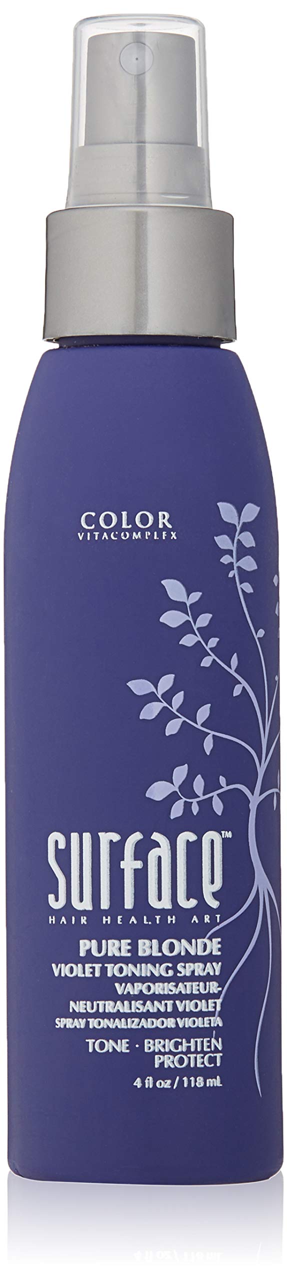 Surface Hair Pure Blonde Violet Leave-In Toning Spray, Tone Enhancer and Treatment, Eliminates Brassy Yellow Tones - Ligtens Blo