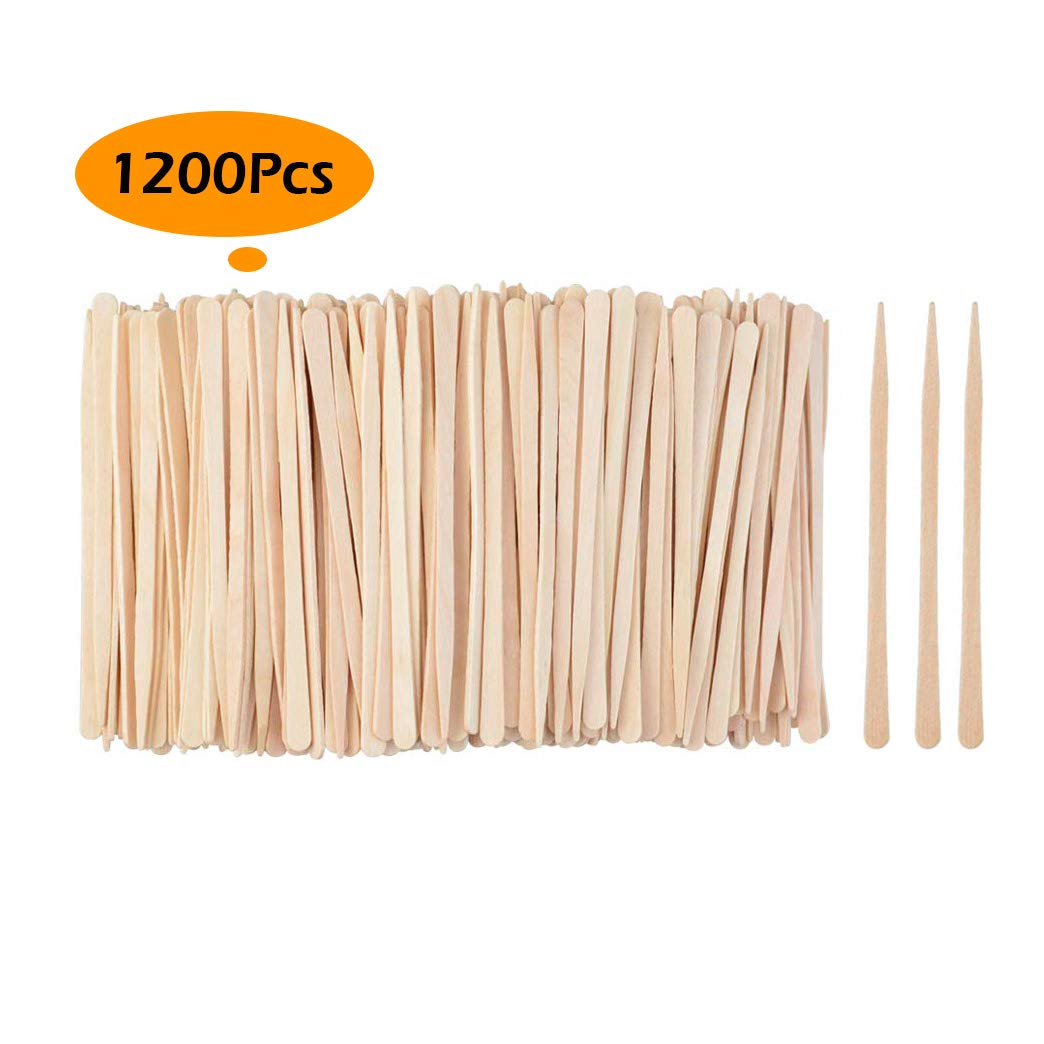 1200 Pack Wooden Waxing Sticks Wax Spatulas Sticks Small Wax Applicator Sticks Wood Craft Sticks Spatulas Applicator For Hair Ey