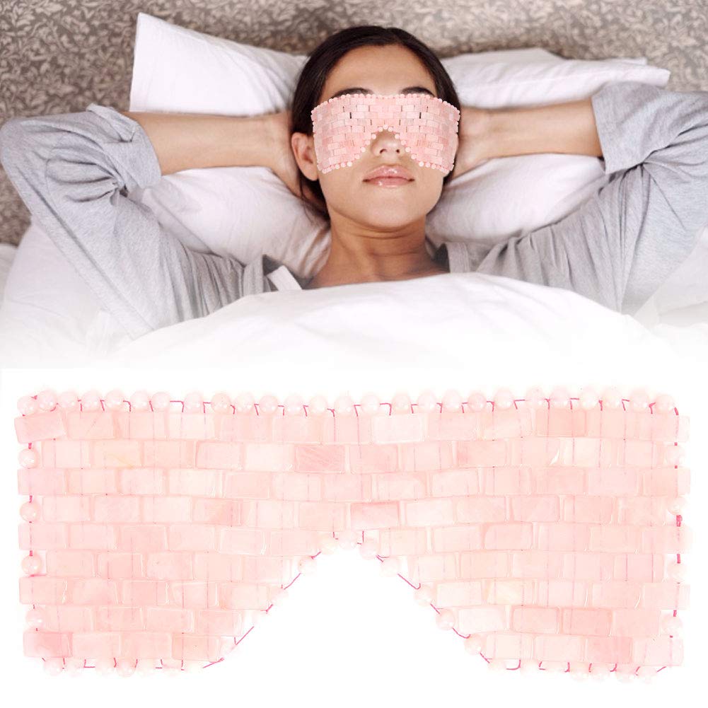 Jade Eye Mask,Jade Stone Cooling Mask,Jade Stones Anti-Aging Cooling Sleeping Eye Mask,Cold Eye Massager Eye Covers for Relief E