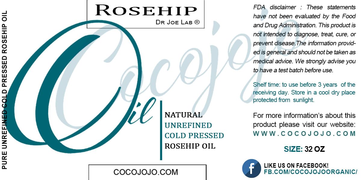 Dr Joe Lab Rosehip Oil For Face, Rose Oil For Face, Rose Hip Oil Organic For Face, Organic Rosehip Oil, 100% Pure Unrefined Cold