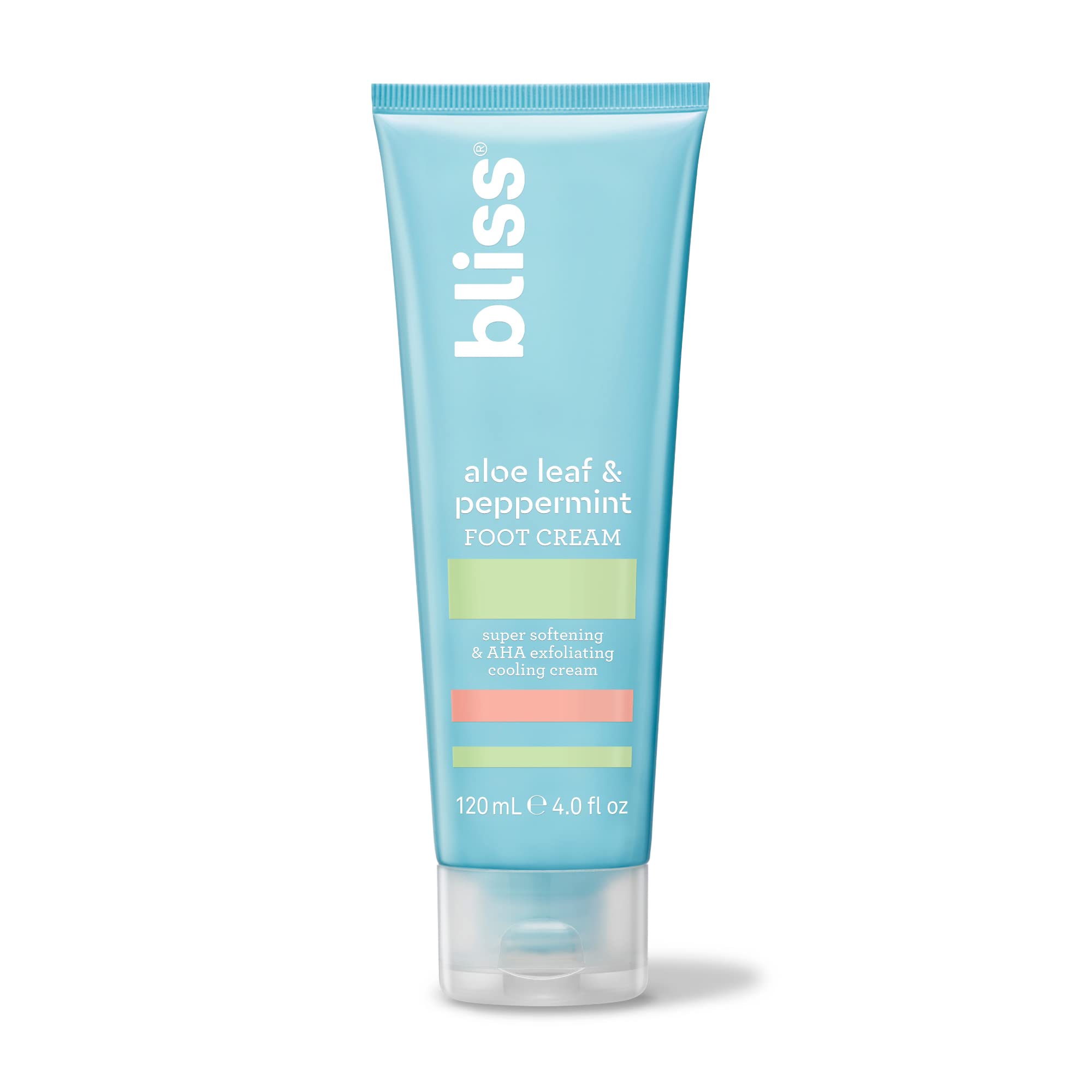 Bliss - Aloe Leaf & Peppermint Foot Cream | Super Softening AHA Exfoliating Cooling Cream | Exfoliator & Moisturizer | Vegan | C