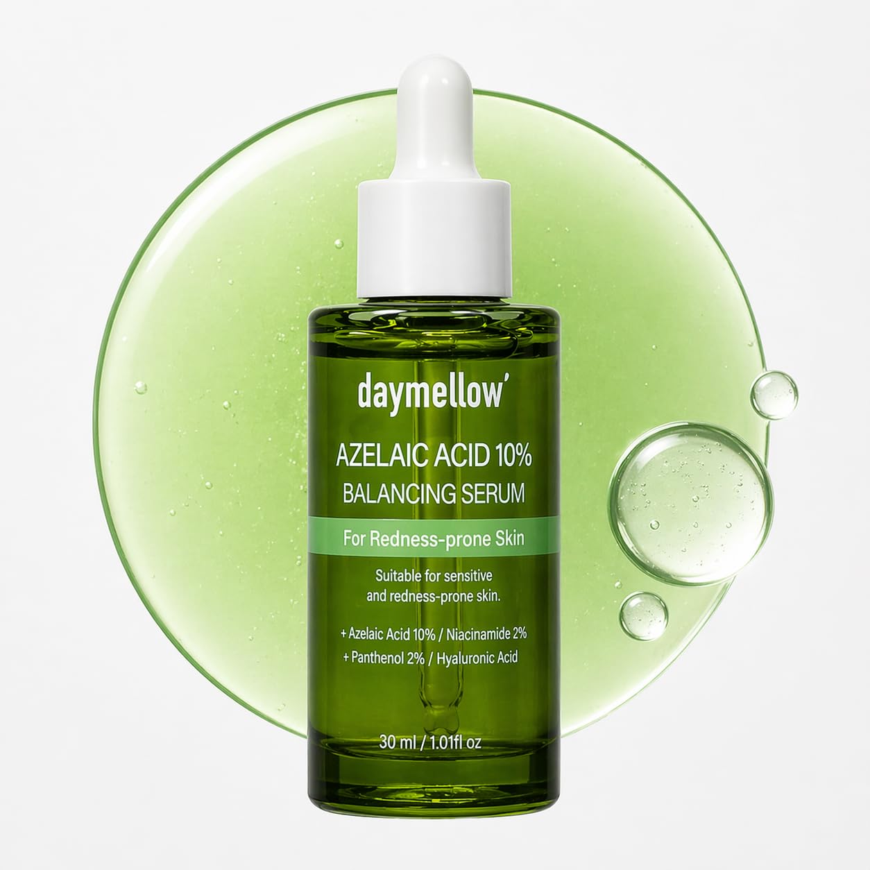 daymellow Azelaic Acid 10% Balancing Serum for Face  Redness Relief & Acne Scar Treatment with Cica, Ectoin, Niacinamide  Soot