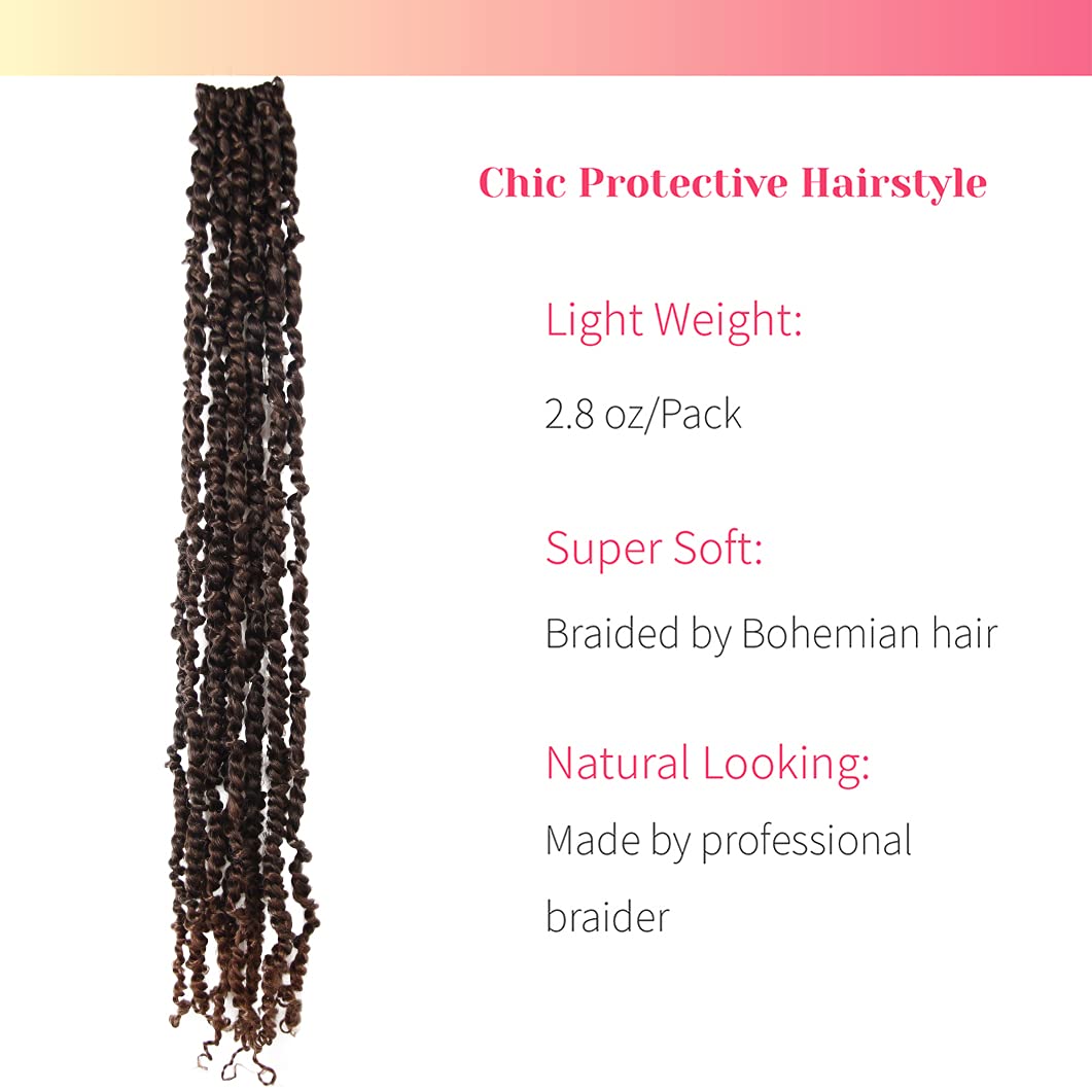 The BOHOBABE 36 Inch Pre-twisted Passion Twist Hair 8 Packs Super Long Pre-looped Crochet Passion Twist Braiding Hair Soft Bohem