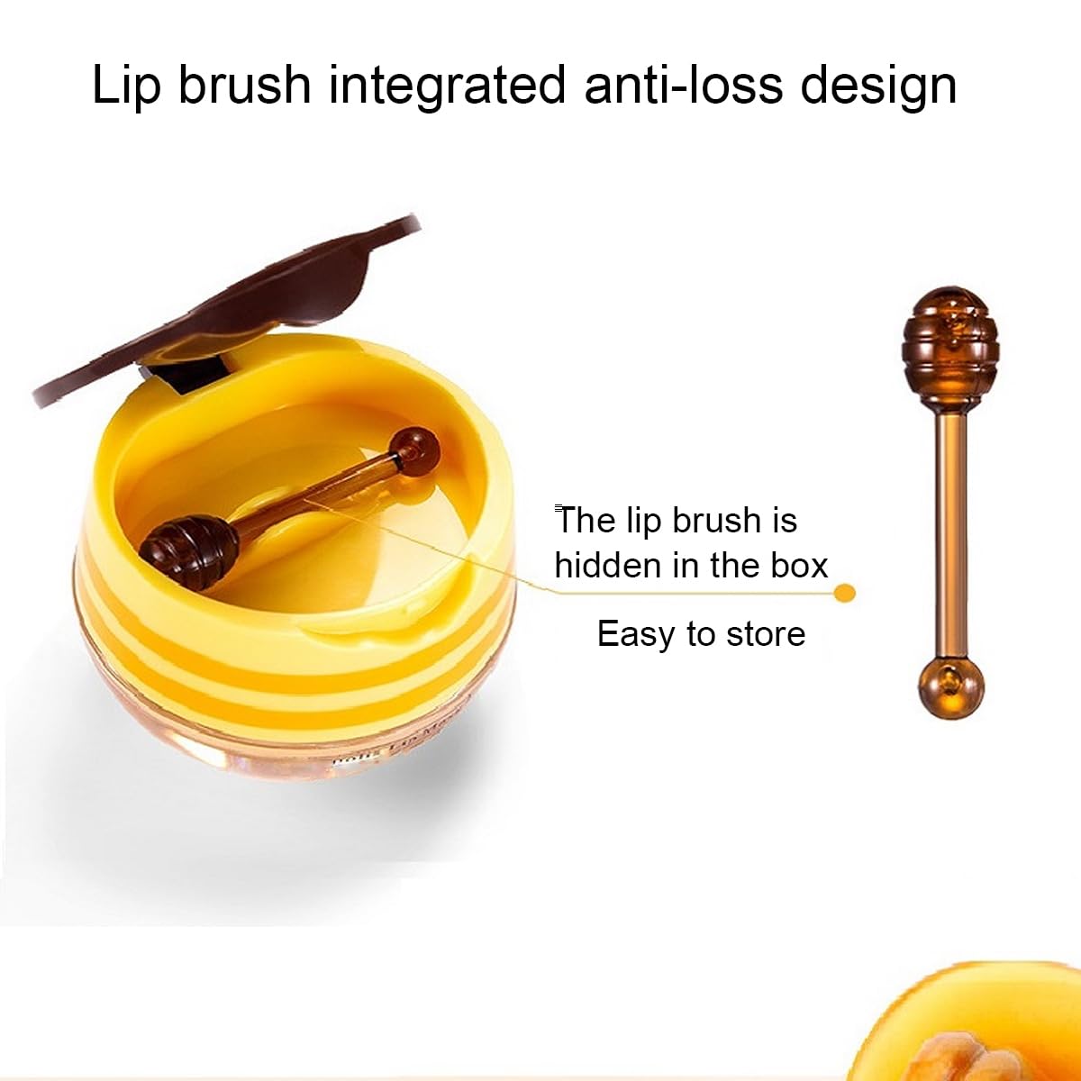 4 Pcs Bee Lip Balm Honey Pot,Lip Mask Propolis Moisturizing,Prevention Dry And Cracked Lip Scrubs Exfoliator Lip Wrinkle Skin Ca