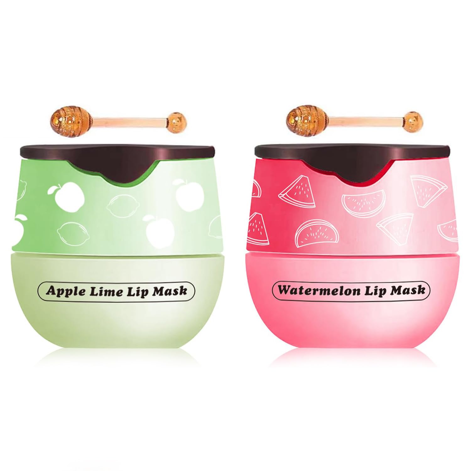 2 Pcs Apple Lime & Watermelon Lip Balm, Honey Strawberry Lip Mask Overnight, Moisturizing Lip Sleeping Mask, Hydrate Repair Prev