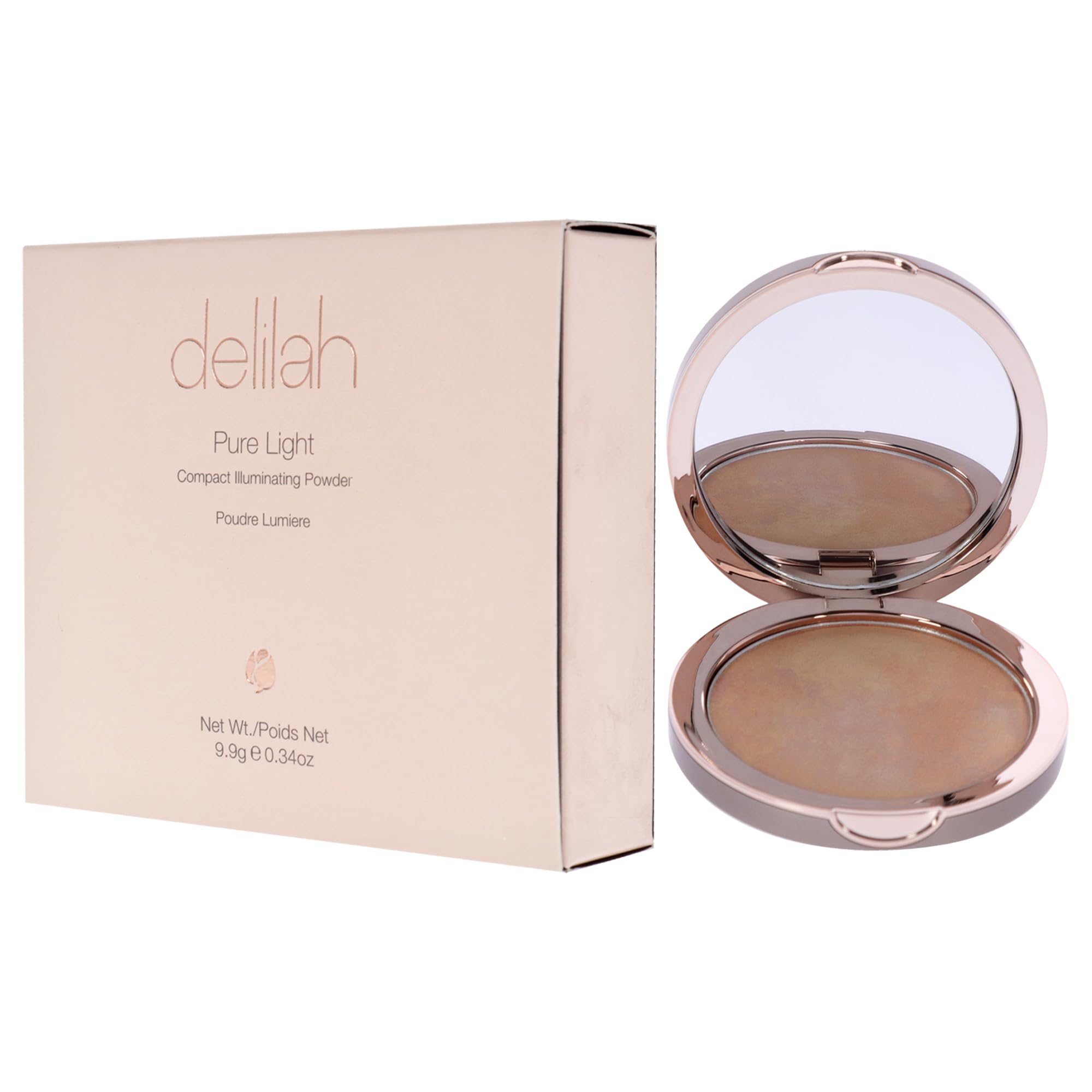 Delilah - Pure Light Compact Illuminating Powder - Aura - Lightweight, Long Lasting, Loose Setting Powder Face Makeup For Bright