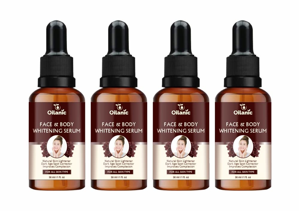 Oilanic Face & Body Lightening Serum (Pack Of 4, 30Ml Each) | Hydrating & Nourishing Formula | Lightweight, NonGreasy | Maintai