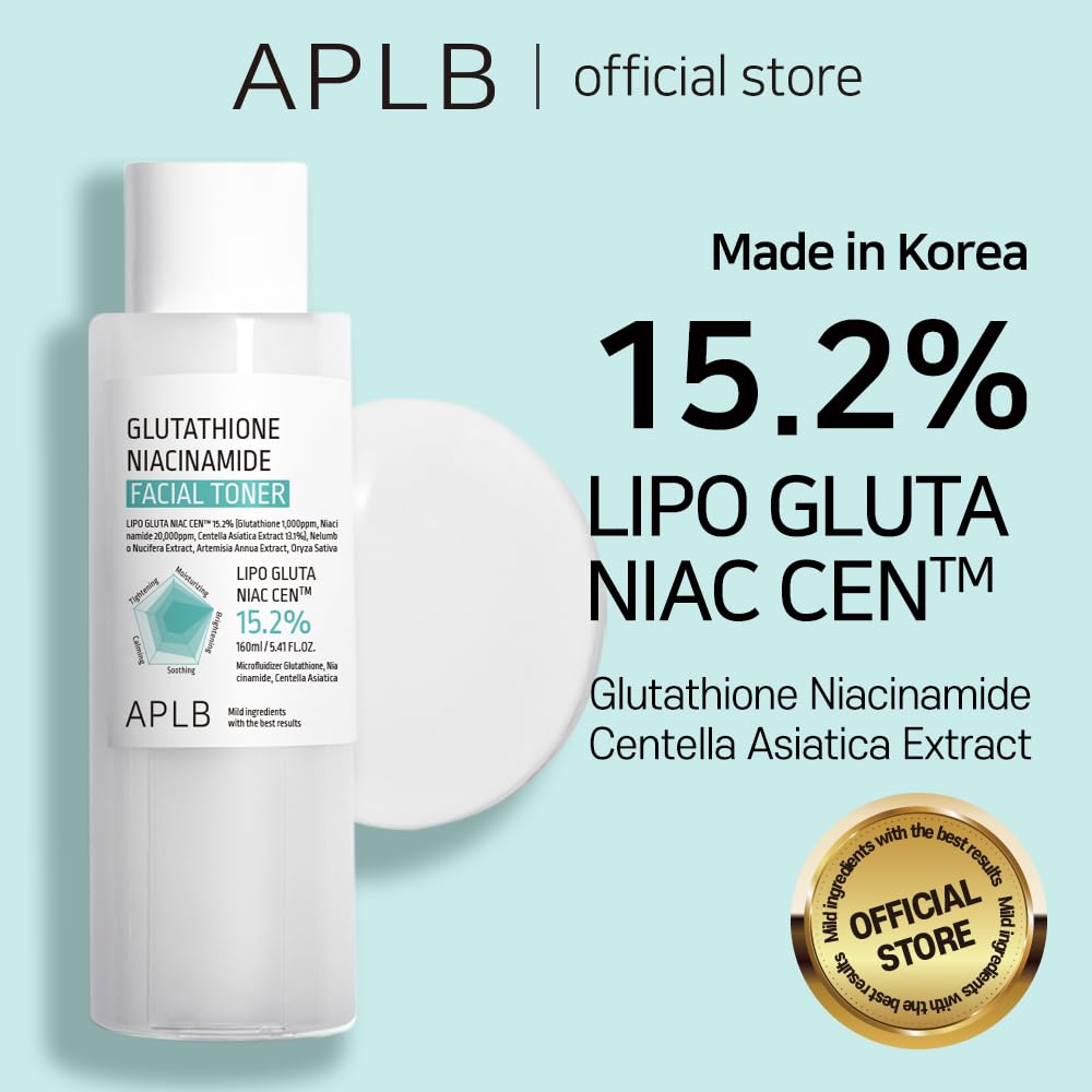 APLB Glutathione Niacinamide Facial Toner | LIPO GLUTA NIAC CEN 15.2% 5.41 FL.OZ/Korean Skincare, Replenishing Moisture, Revital