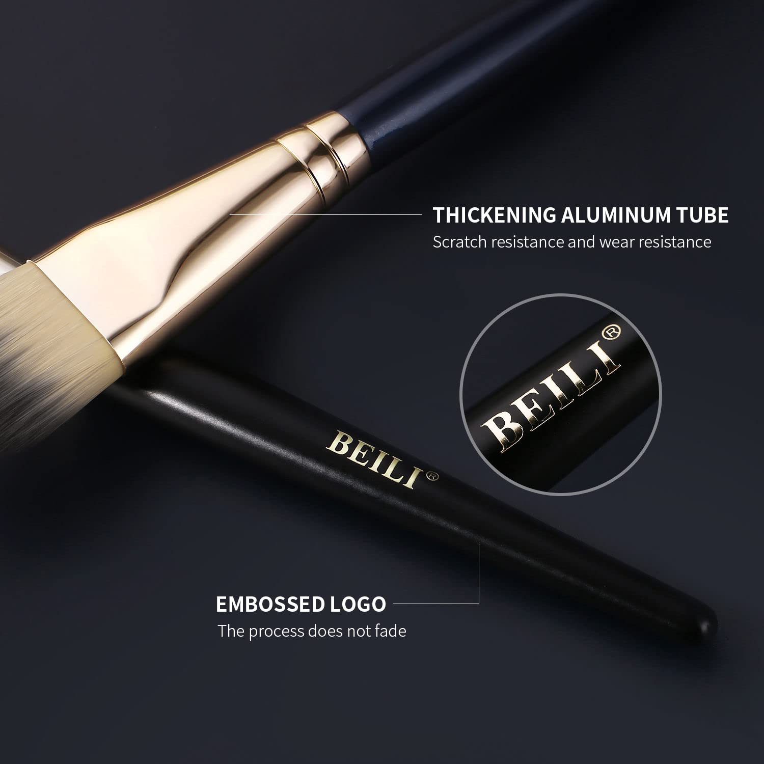 Beili Foundation Brush Set For Liquid Mask Concealer Makeup Flat Foundation Makeup Brushes For Liquid Cream Foundation Powder Bu