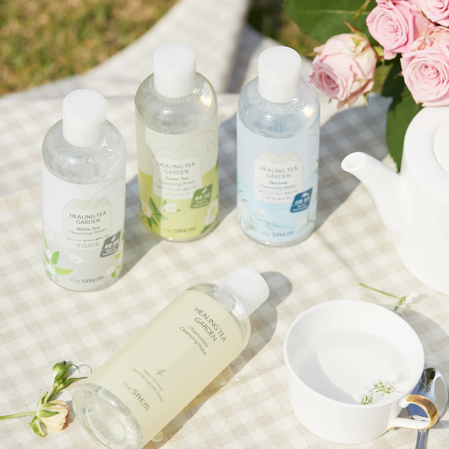 Thesaem Healing Tea Garden Cleansing Water Tea Tree 300Ml (10.14 Fl.Oz) - One Step No Wash Cleansing Water, Pore And Sebum Care,