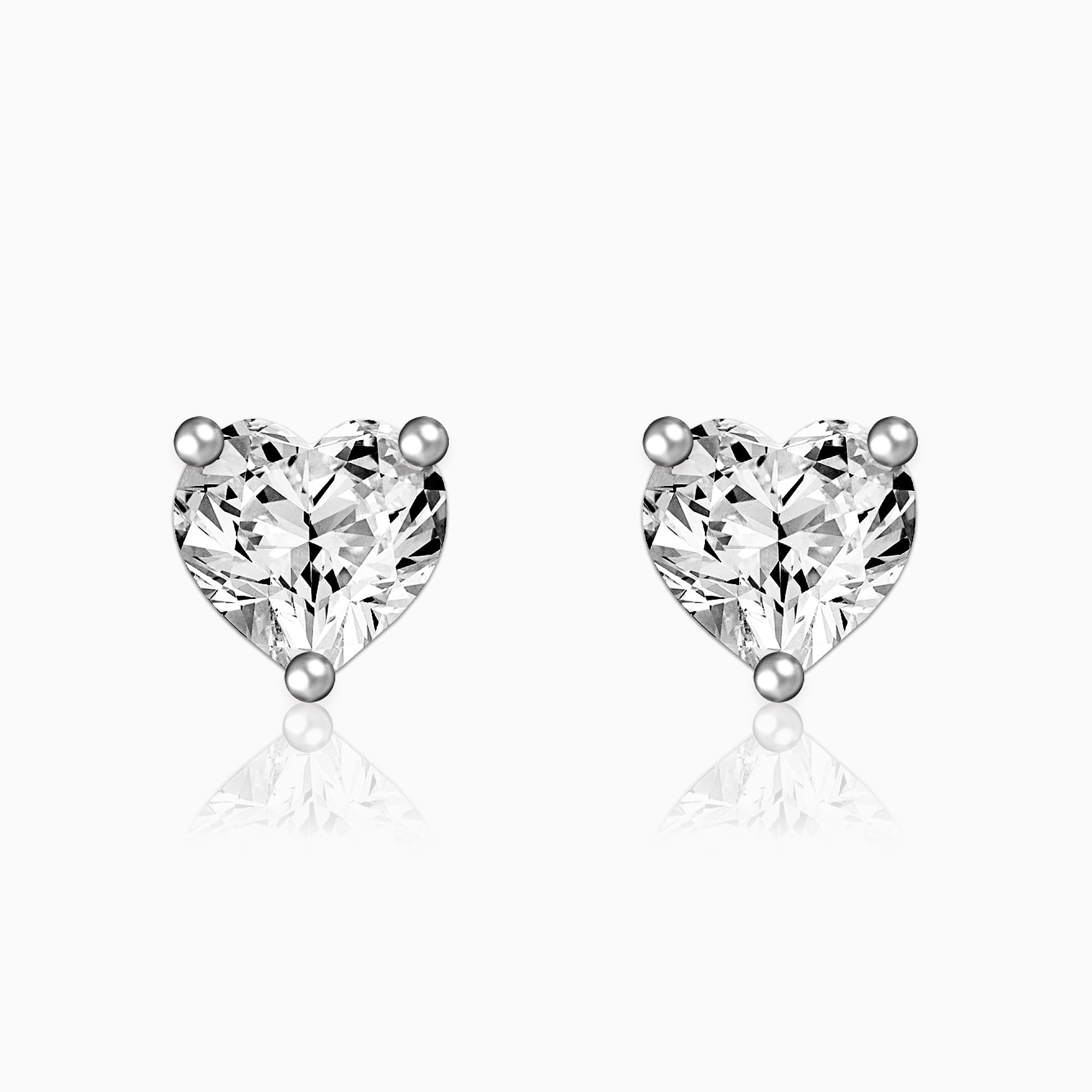 Giva 925 Silver Solitaire Heart Studs| Drops To Gift Women & Girls | With Certificate Of Authenticity And 925 Stamp | 6 Months W