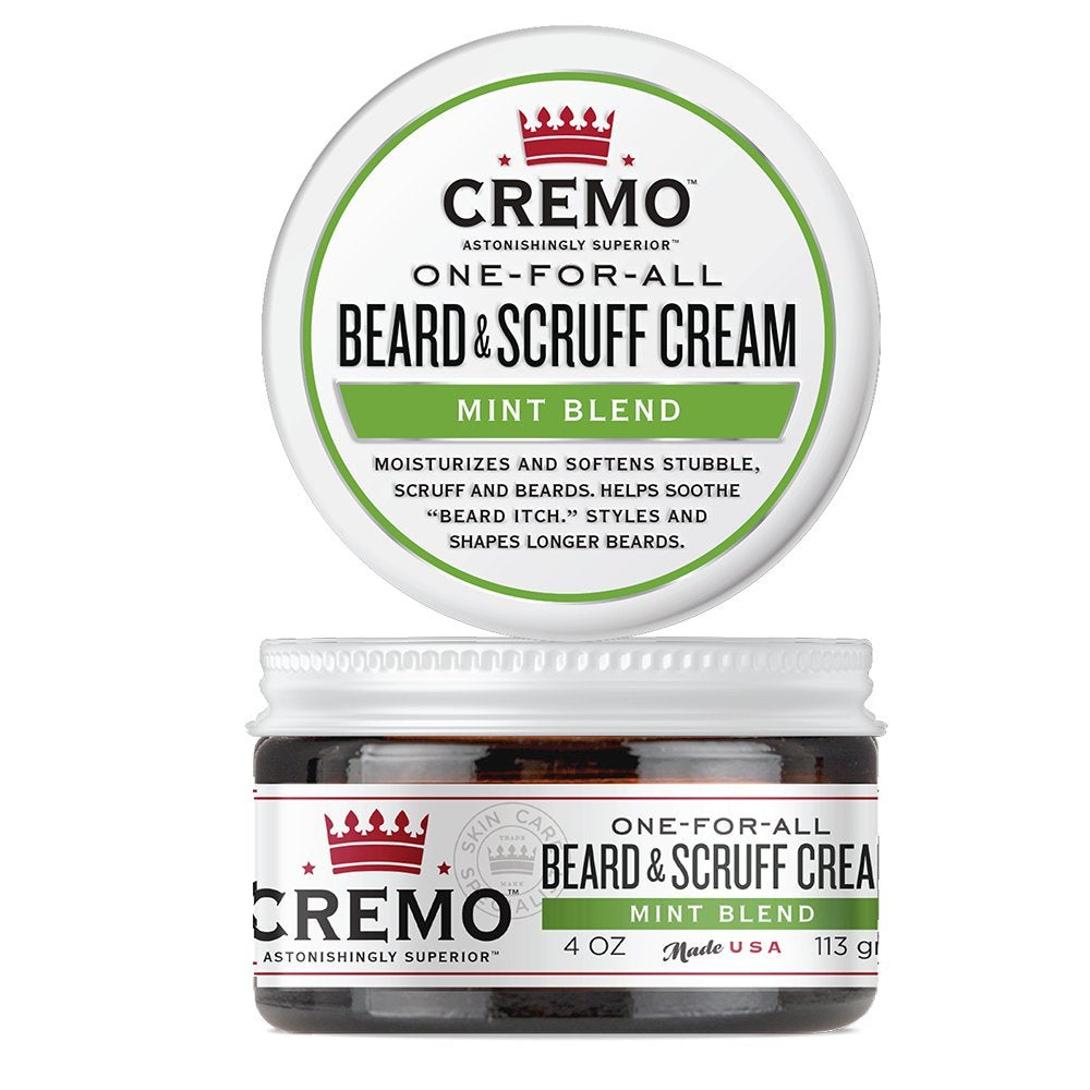 Cremo Beard & Scruff Cream, Wild Mint, 4 Ounce (Pack Of 1) - Soothe Beard Itch, Condition And Offer Light-Hold Styling For Stubb
