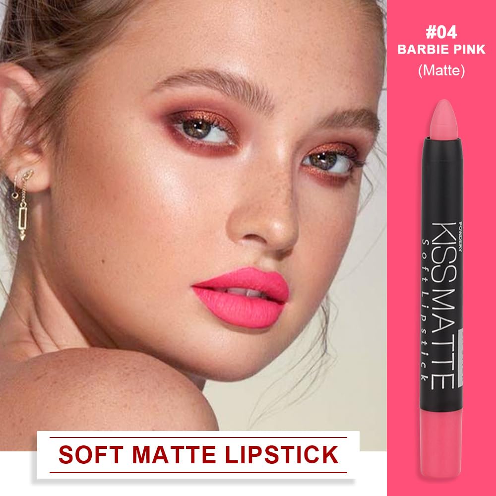 Evpct Dnm 1Pcs Pink Matte Lipstick And Lip Crayon Liner Pencil Pen Set For Women Lip Stain Long Lasting Waterproof Labiales Mate