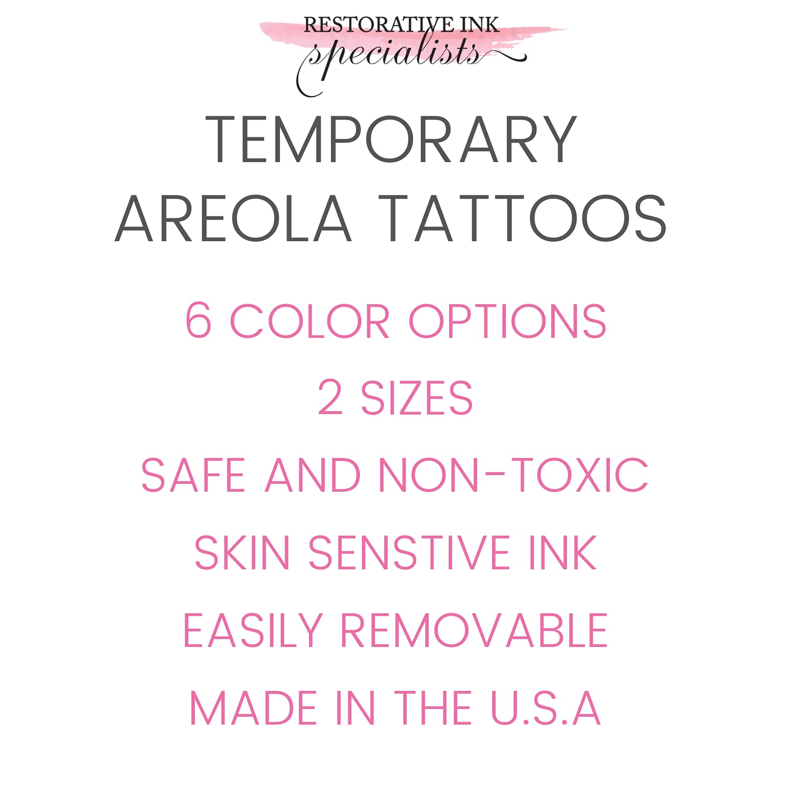 Breast Cancer Temporary Tattoos for Women - 20 Pairs, Areola Temporary Tattoo, Post Mastectomy Temporary Tattoo, Post Surgery Ni