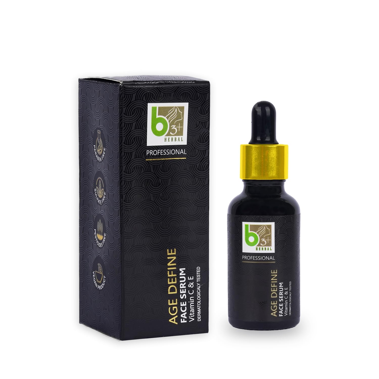 B3+ Herbal Age Define Face Serum With Vitamin C & E | AntiAgeing & Brightening Serum For Fine Lines, Dark Spots And Dull Skin |