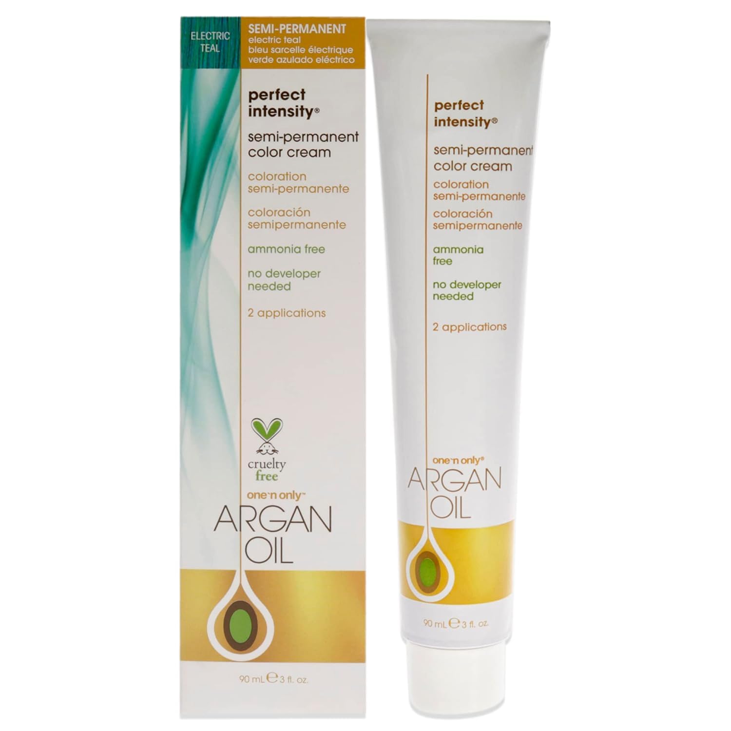 Argan Oil Perfect Intensity Semi-Permanent Color Cream - Electric Teal By One N Only For Unisex - 3 Oz Hair Color