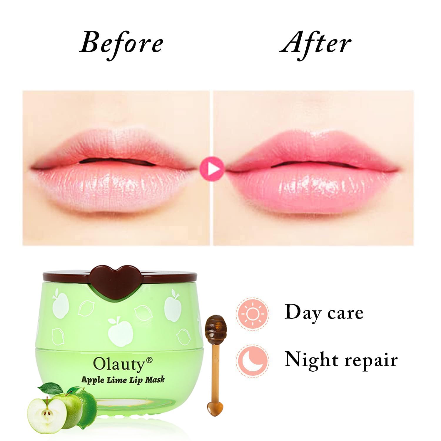 6 Pcs Bee Lip Balm Honey Pot, Honey & Strawberry & Watermelon & Apple Lime & Cherry & Mint Lip Sleeping Mask Overnight, Bee Lip