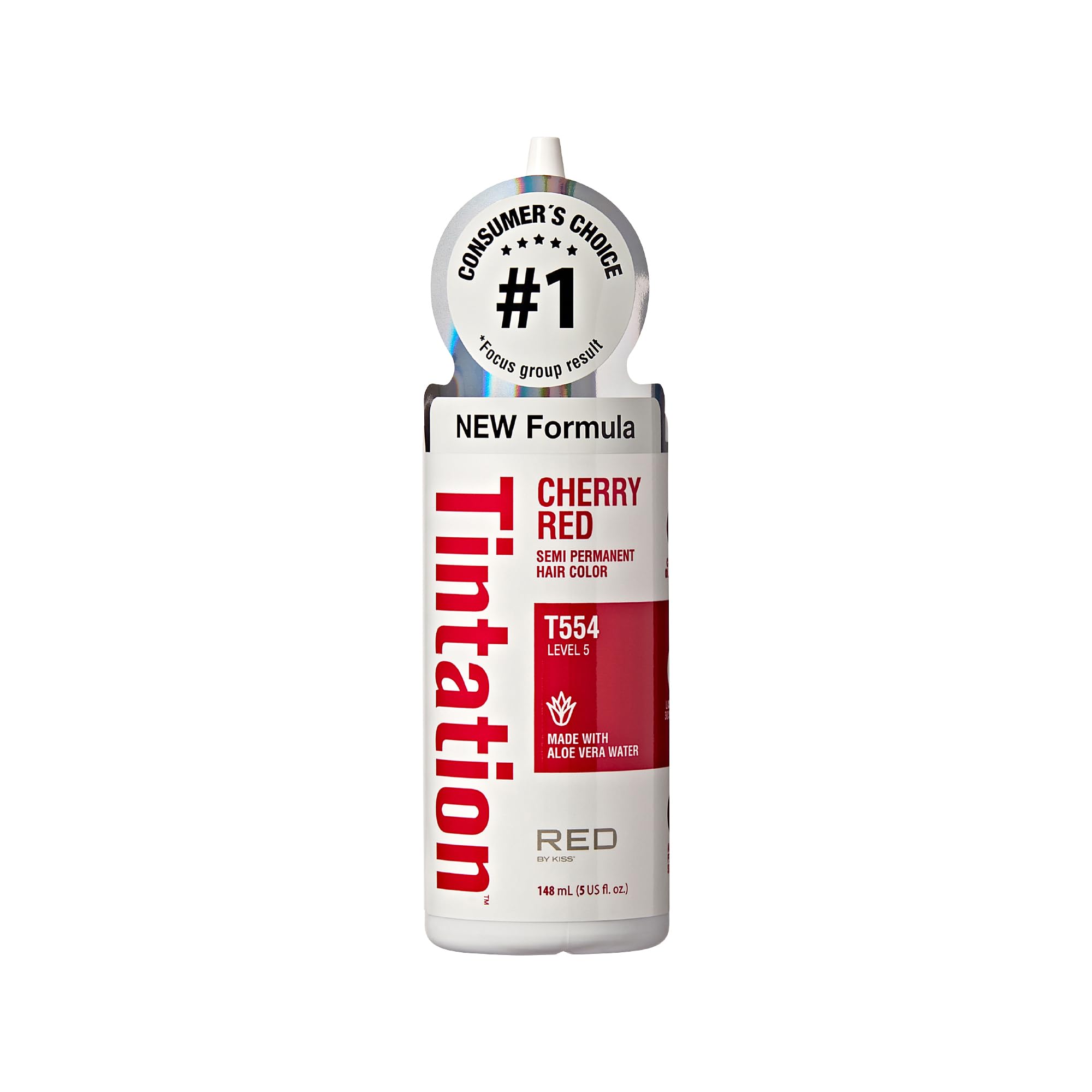 Red by Kiss Tintation SemiPermanent Hair Color, Aloe Vera Water Based, Argan Oil, Olive Oil, Collagen & Keratin, LongLasting C