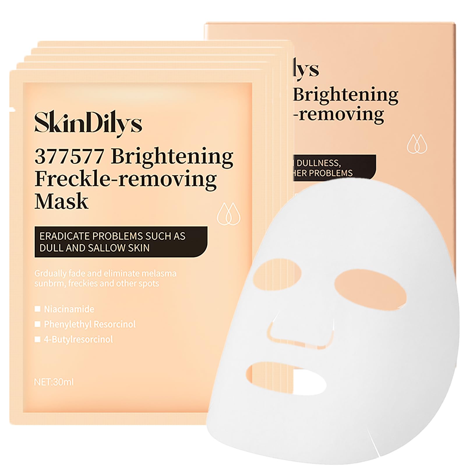 DEleventh SkinDilys Australian Brand 377+577 Brightening Facial Mask 30ml  5pcs / Fades Dark Spots, Evens Skin Tone, and Deepl