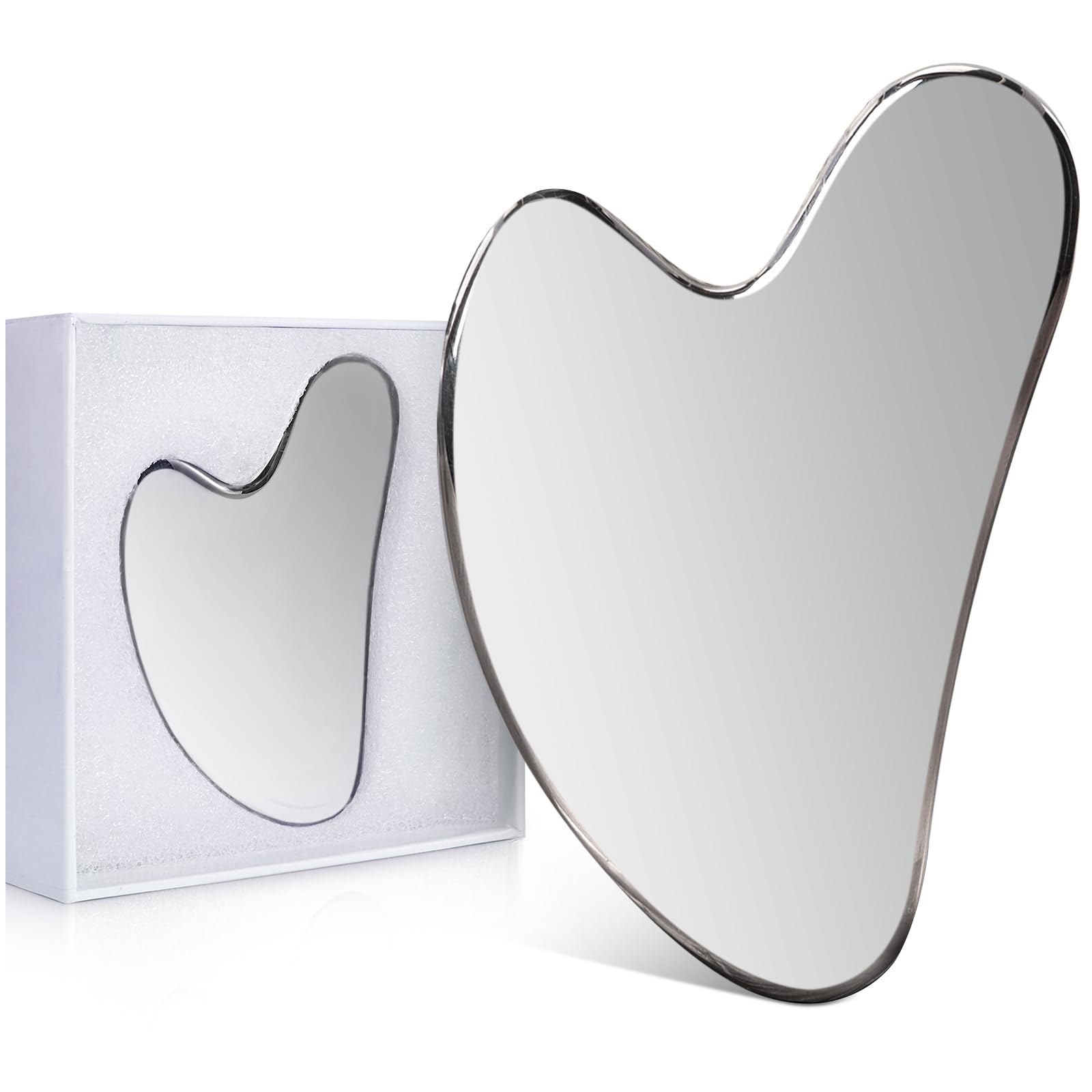 BAIMEI Gua Sha Facial Tool Stainless Steel Metal Gua sha for Self Care, Guasha Tool for Face and Body Treatment, Back Muscles Pa