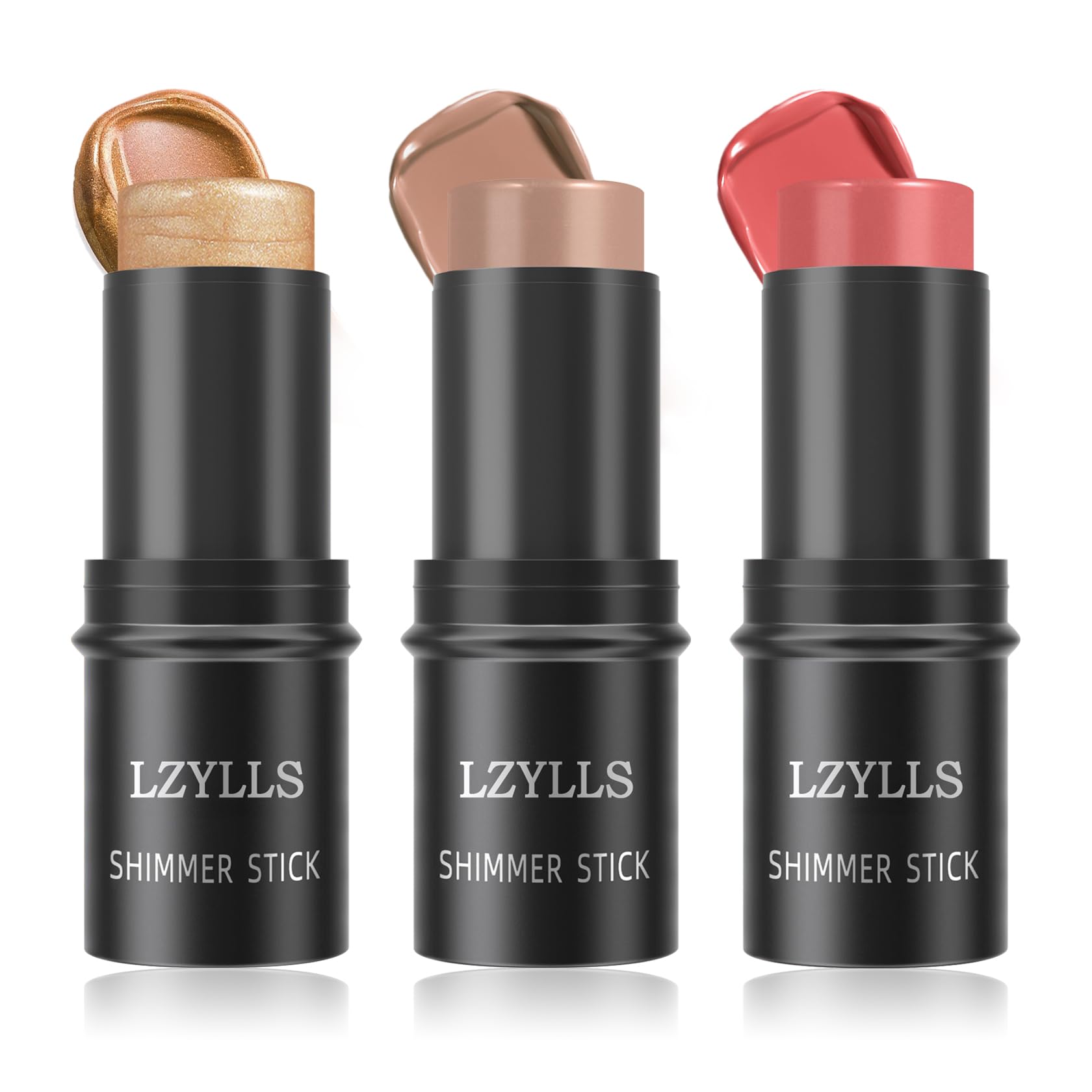 3P Cream Blush Stick With Brush,Waterproof Multi Cream Blush Stick Makeup,Lightweight,Long-Lasting,Easy To Use,2 In 1 Multi Stic