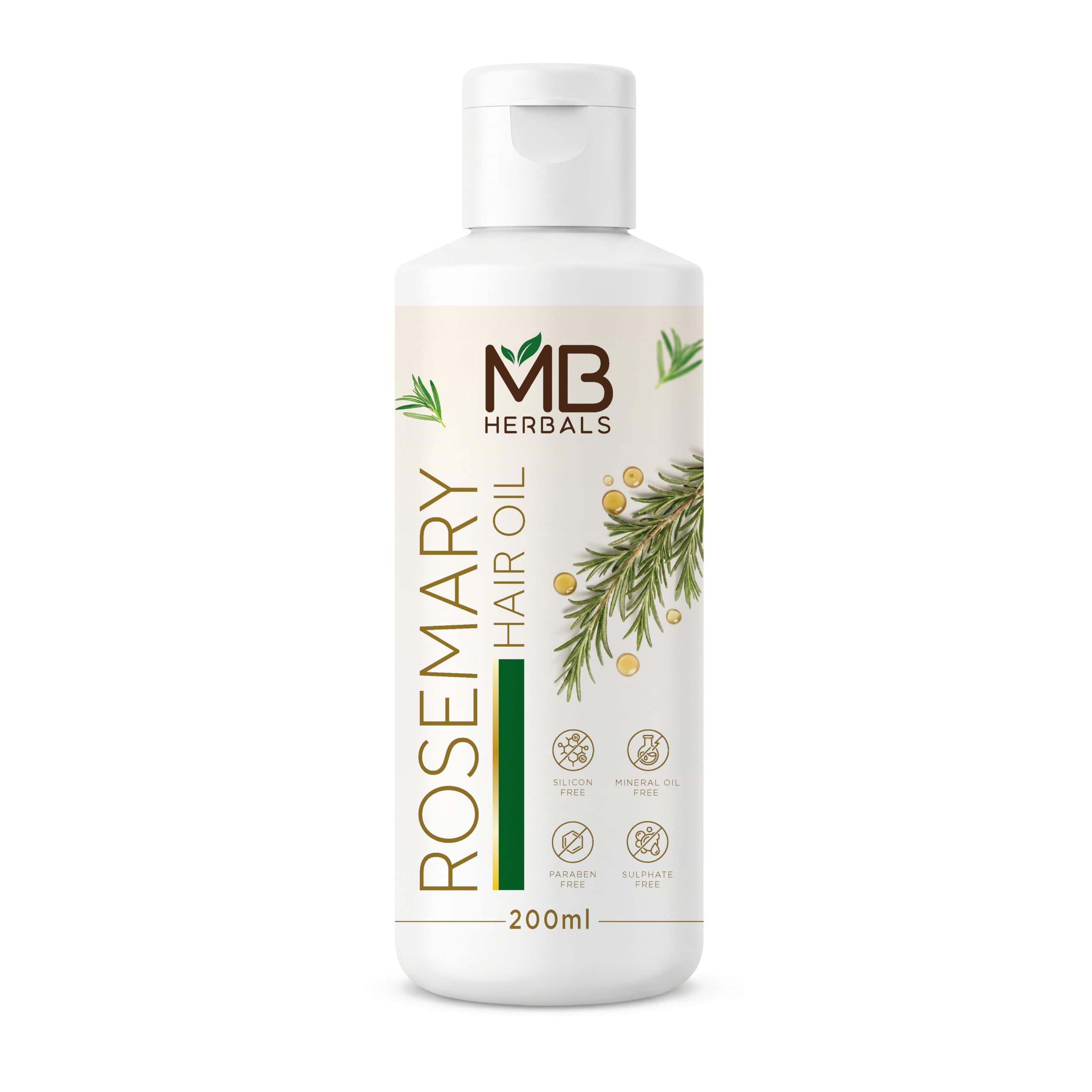 MB Herbals Rosemary Hair Oil with Vitamin E, Amla & Fenugreek | Botanical Hair Care Blend with Onion, Brahmi and Moringa in Sesa