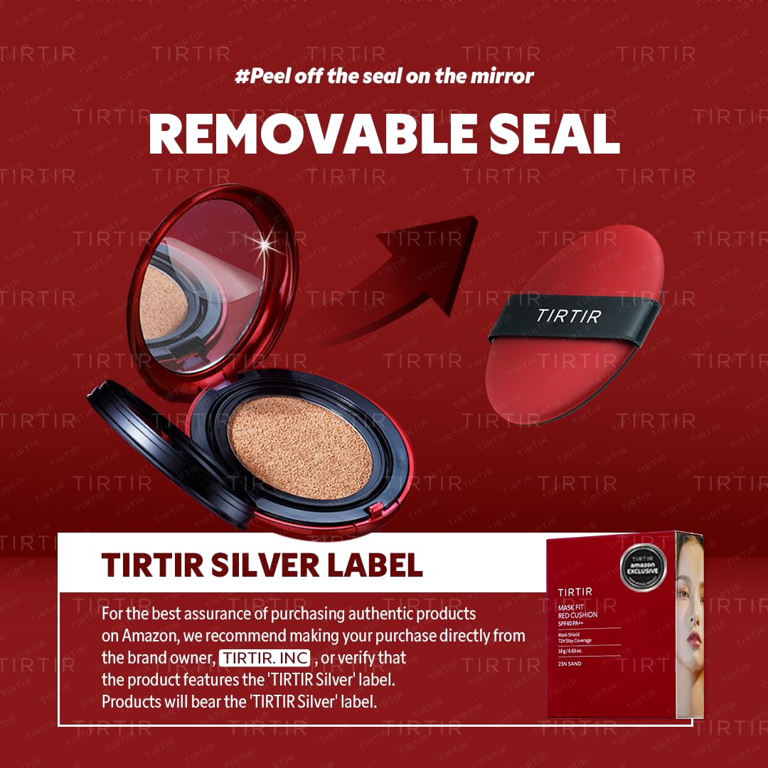 TIRTIR Mask Fit Red Cushion #23N Sand 0.63oz (18g) 72-Hours Long Lasting Full Coverage Foundation Makeup