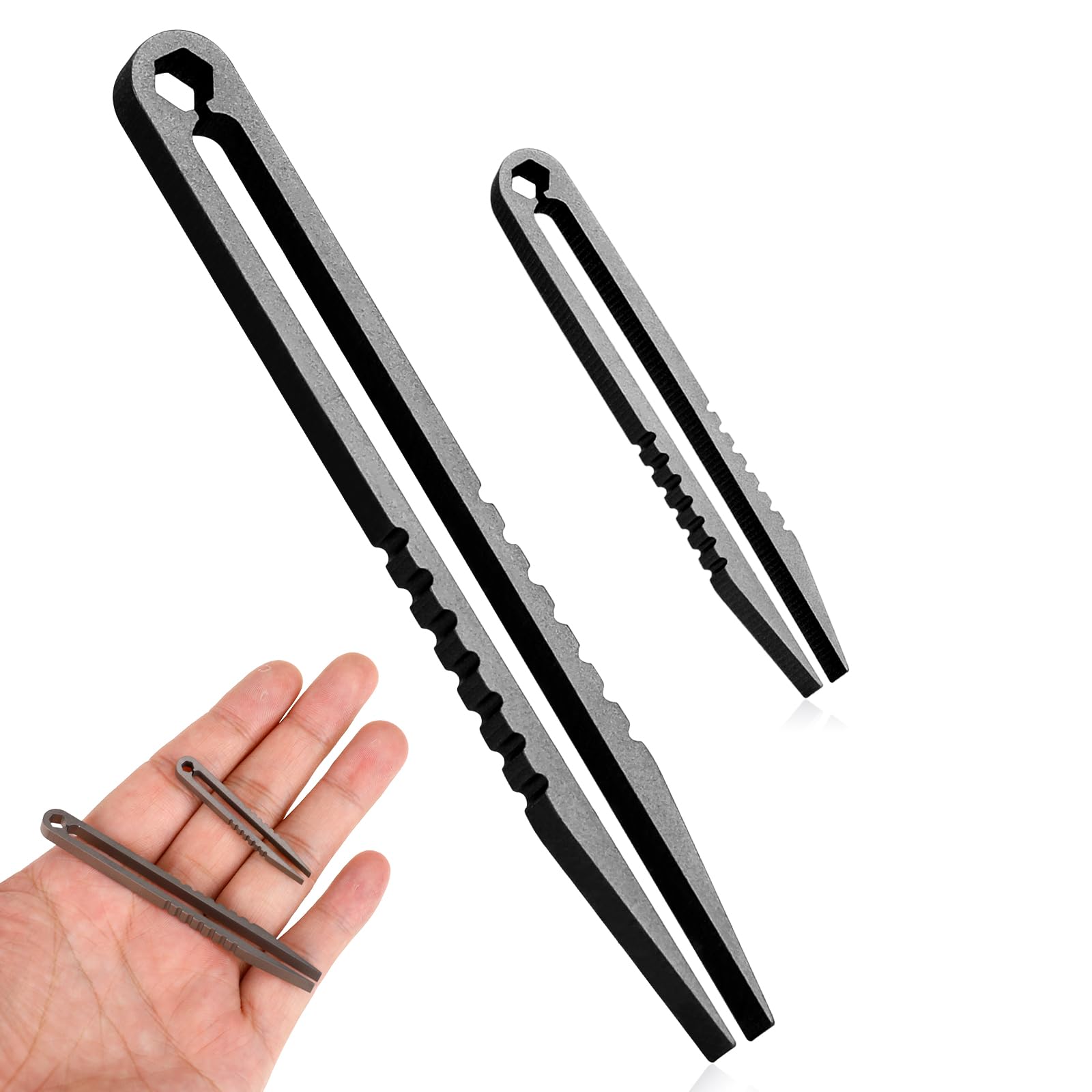 2Pcs Mini Titanium Tweezers, Portable Titanium Tweezers, Travel EDC Tweezers Alloy Tweezers Pick Up Tweezers, Portable Small Twe