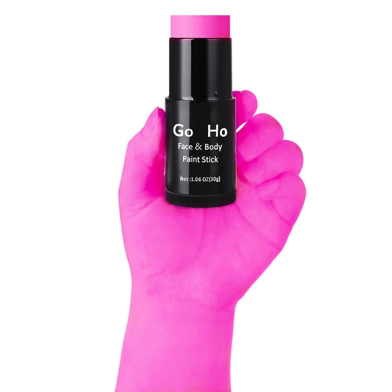 Go Ho Cream-Blendable Hot Pink Face Paint Stick (1.06 Oz),Full-Coverage Hot Pink Body Paint Stick For Adults Children Halloween