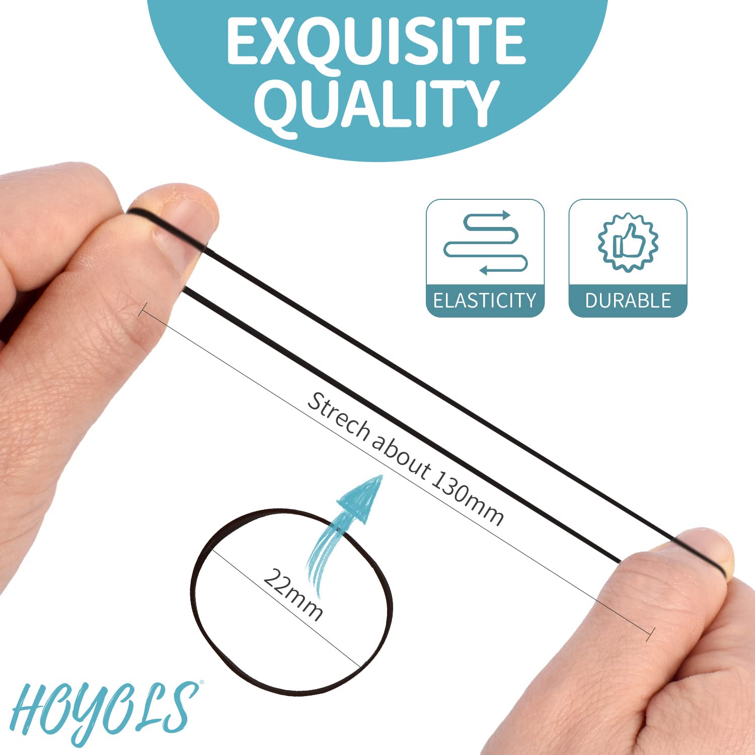 Hoyols Clear & Black Elastic Hair Ties Rubber Bands Soft Ponytail Holder Mini Plastics Polyband For Women Girls 1500 Pcs Assorte