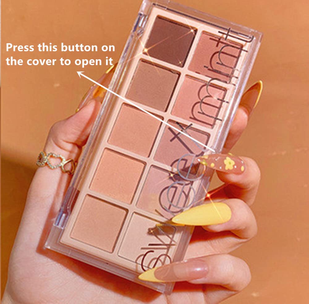 Go Ho 10 Colors Eyeshadow Palette,All Matte Eyeshadow Palette Makeup,Highlg Pigmented Blendable Shades,Naturing-Looking,Waterpro