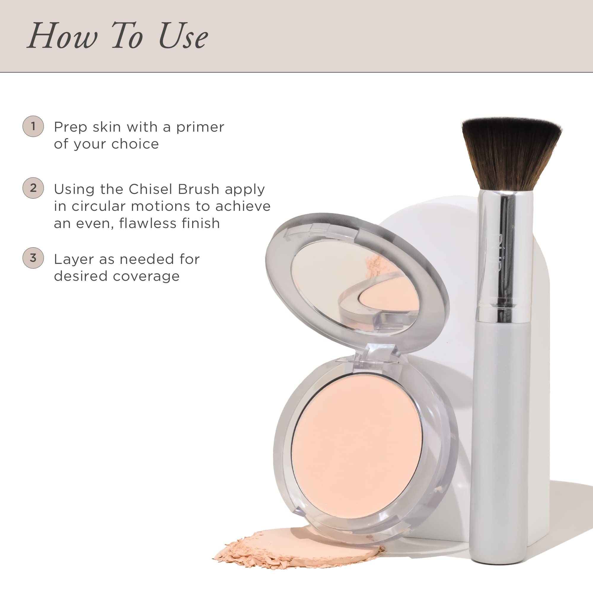 Pr Minerals 4-In-1 Pressed Mineral Makeup Powder Spf 15 - Ln6 Light Women Foundation 0.28 Oz