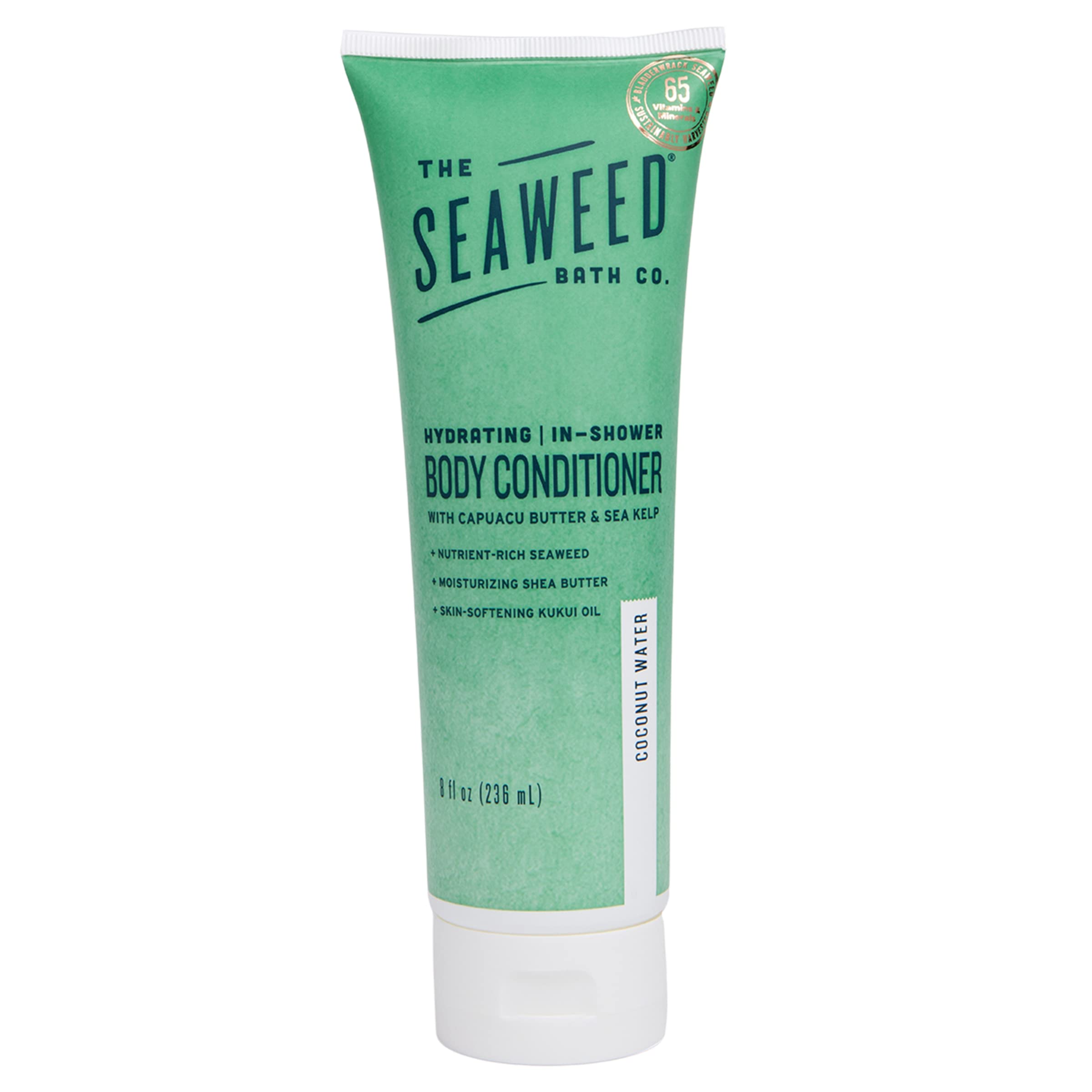 The Seaweed Bath Co. Hydrating In-Shower Body Conditioner, 8 Ounce, Coconut Water Scent, With Natural Bladderwrack Seaweed, Vega
