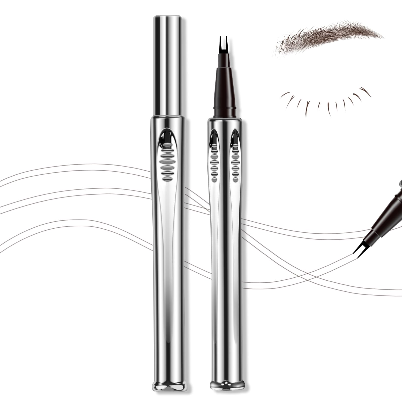 Hosaily Microblading Eyebrow&Lower Eyelash Pen With Two Micro-Fork Tipped Waterproof Long Lasting Smudge Proof Magical Upgraded