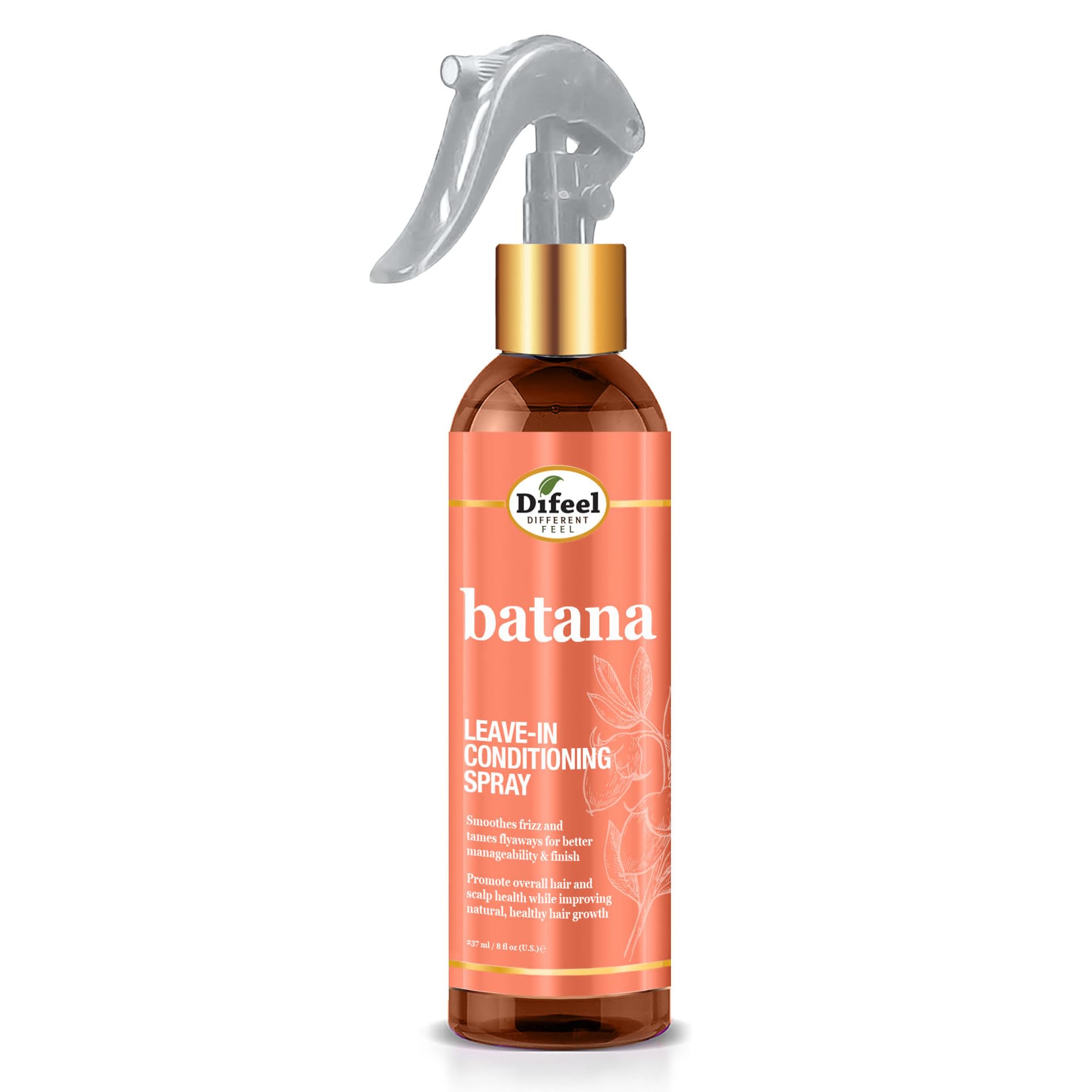 Difeel Batana Leavein Conditioning Spray 8 oz.  Batana Oil Leave in Conditioner Spray for Hair Growth & Strengthening