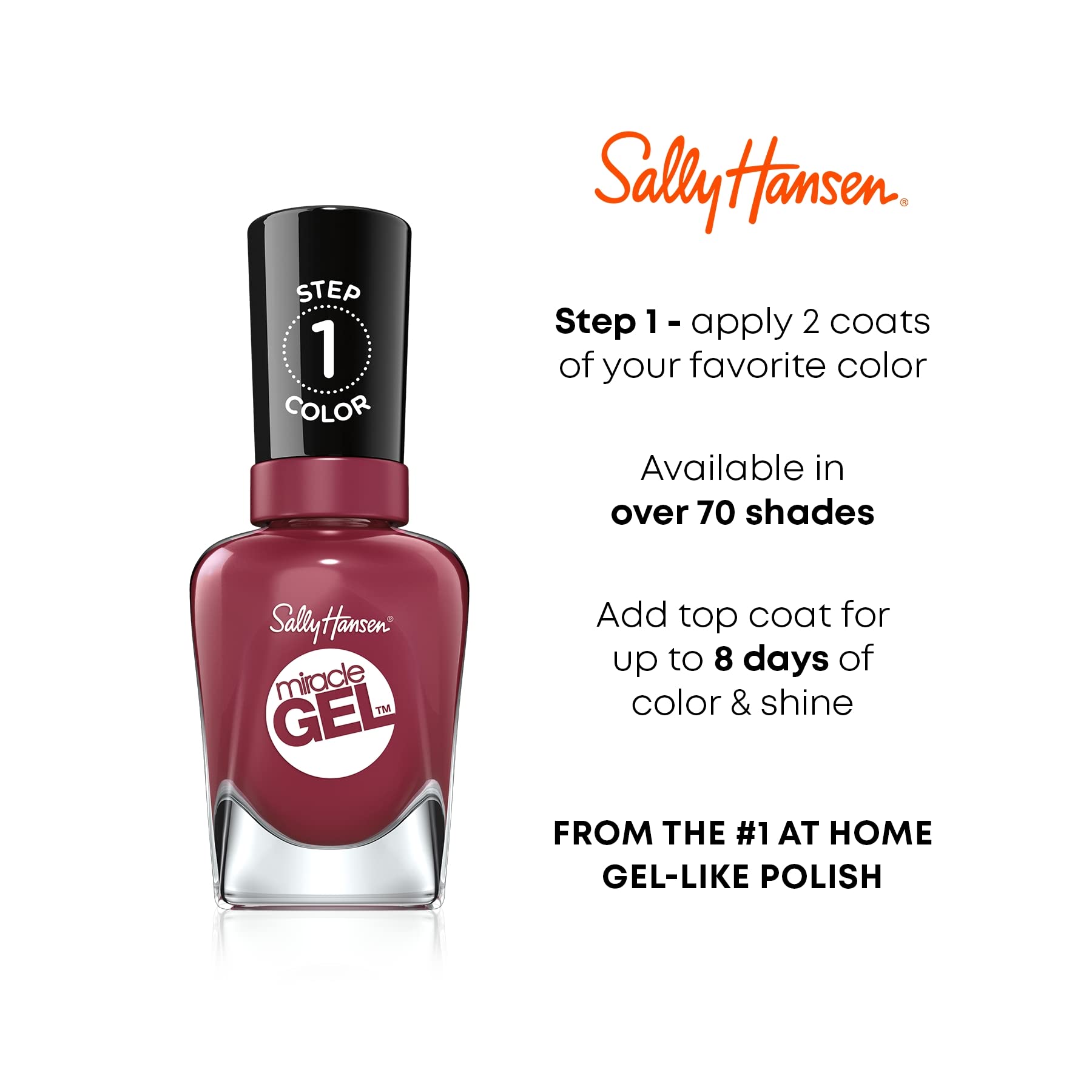 Sally Hansen Miracle Gel Travel Seekers Collection - Nail Polish - First Glass - 0.5 Fl Oz (Packaging May Vary)