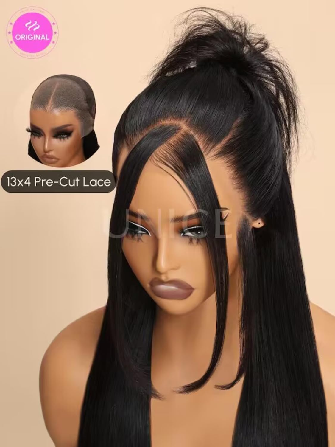 Unice Pre Everything Glueless Frontal Wig Body Wave 13X4 Hd Pre Cut Lace Front Wigs Human Hair Pre Bleached Invisible Bye Bye Kn