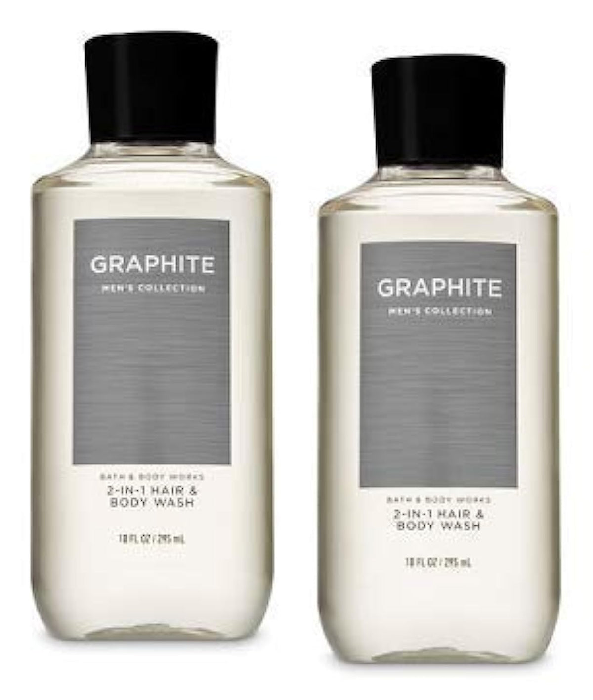 Bath And Body Works 2 Pack Graphite 2-In-1 Hair + Body Wash 10 Oz.