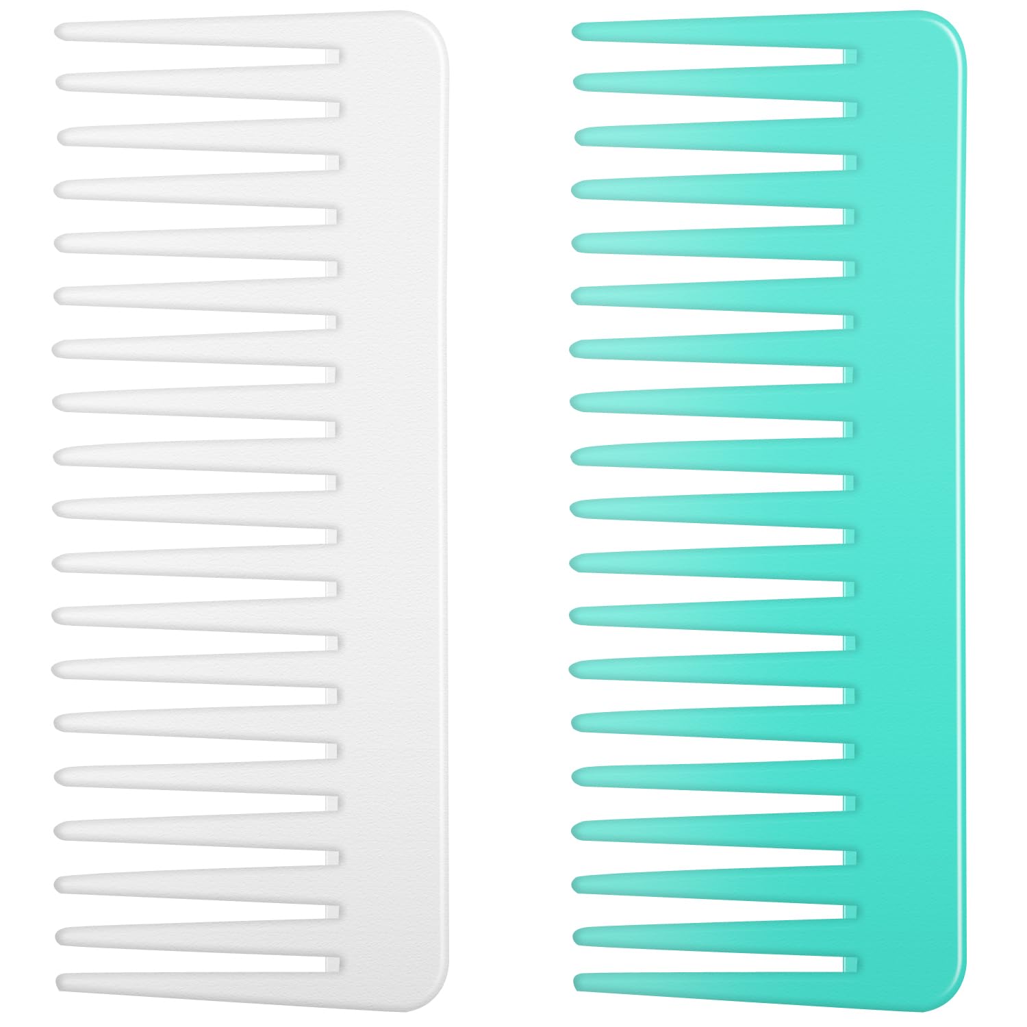 Wide Tooth and Large Detangling Comb Set for Long, Curly, Wet Hair - No Handle Styling, Shampoo, and Detangling Combs (2 Pieces 