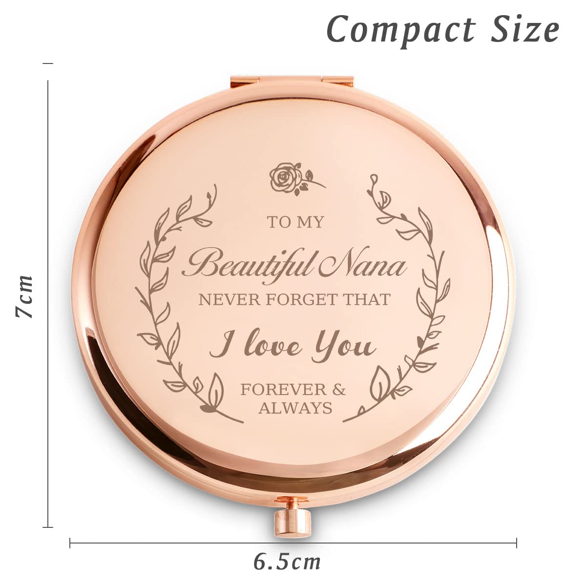 Mllxx Nana Gifts From Grandkids Granddaughter Grandson, I Love You Personalized Compact Mirrors Basket Stuffers For Grandmother