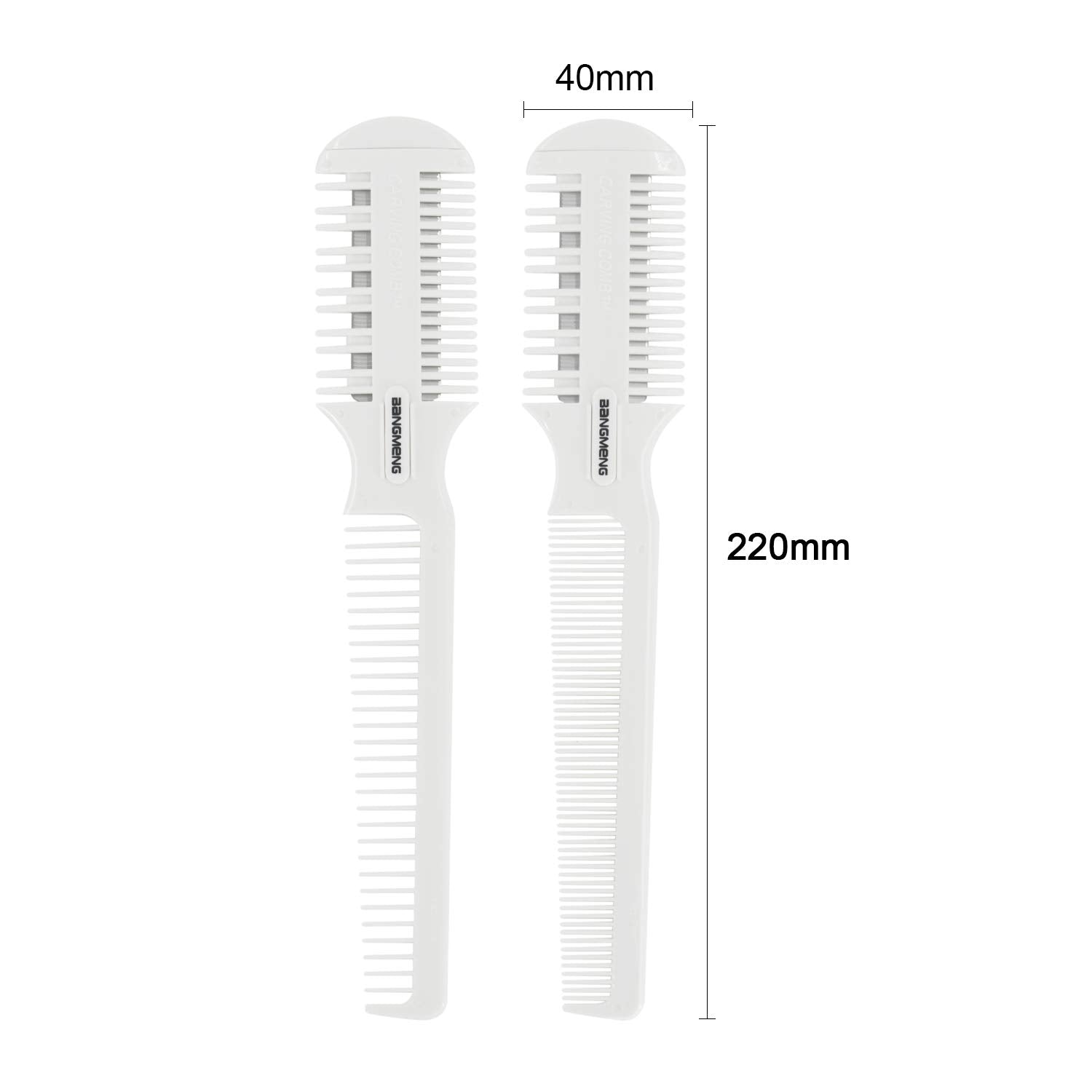 BANGMENG Hair Cutter Comb, 2 Pieces of Dense Teeth + Wide Teeth Shaper Hair Razor With Comb,Split Ends Hair Trimmer Styler, Doub